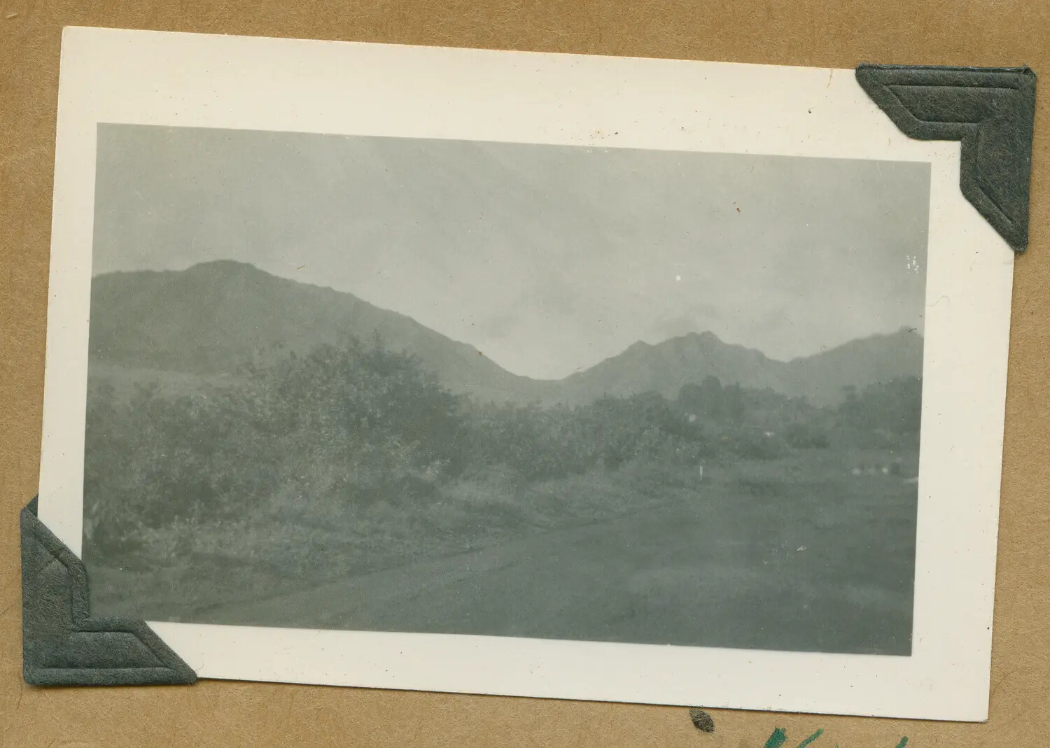 Rural Roadway and Hills, Oahu, Hawaii Territory, WWII Era