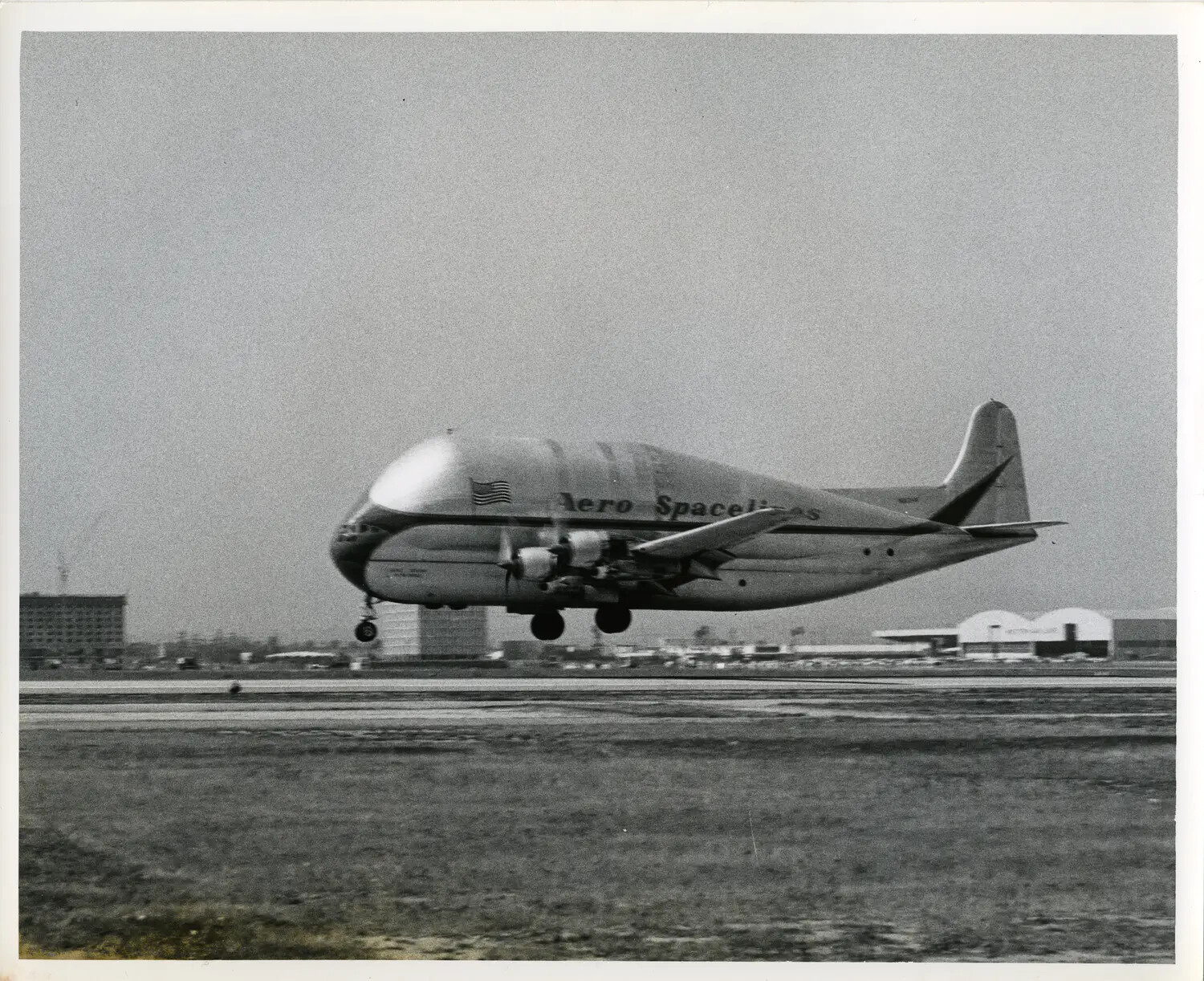Aero Spacelines 'Pregnant Guppy' Outsized Cargo Aircraft, Low-Altitude Flight