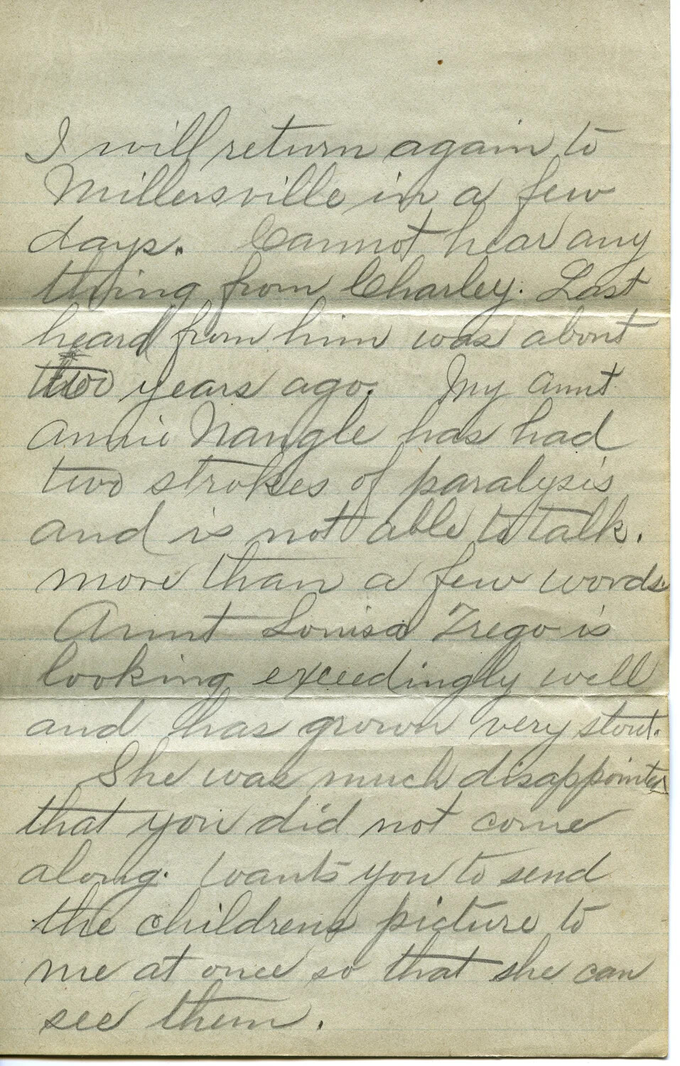 Handwritten Family Letter, J.A. Wagener to Family, Wagener Correspondence Collection