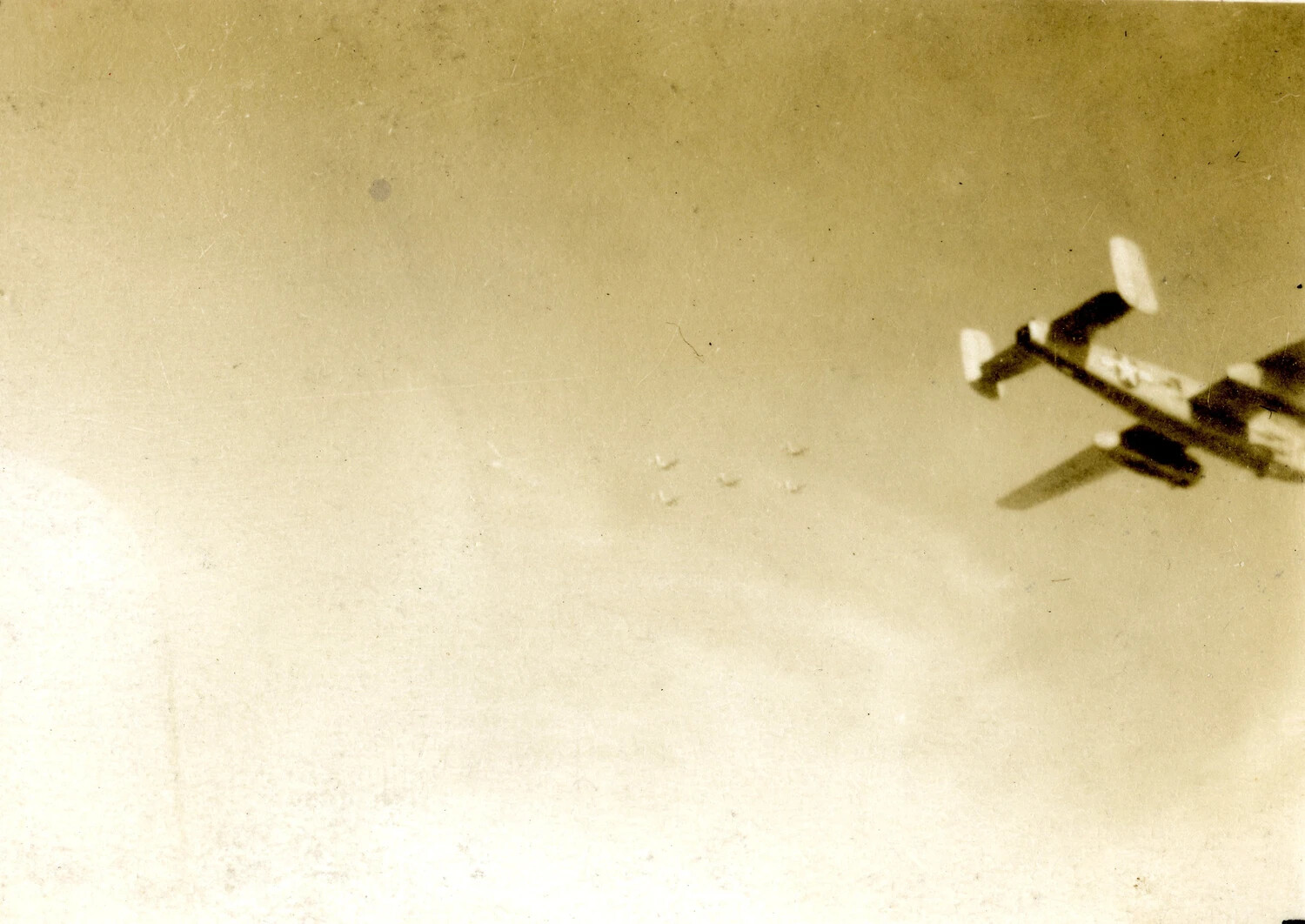 B-25 Mitchell Medium Bomber Banking in Flight, 345th Bombardment Group, WWII Pacific Theater
