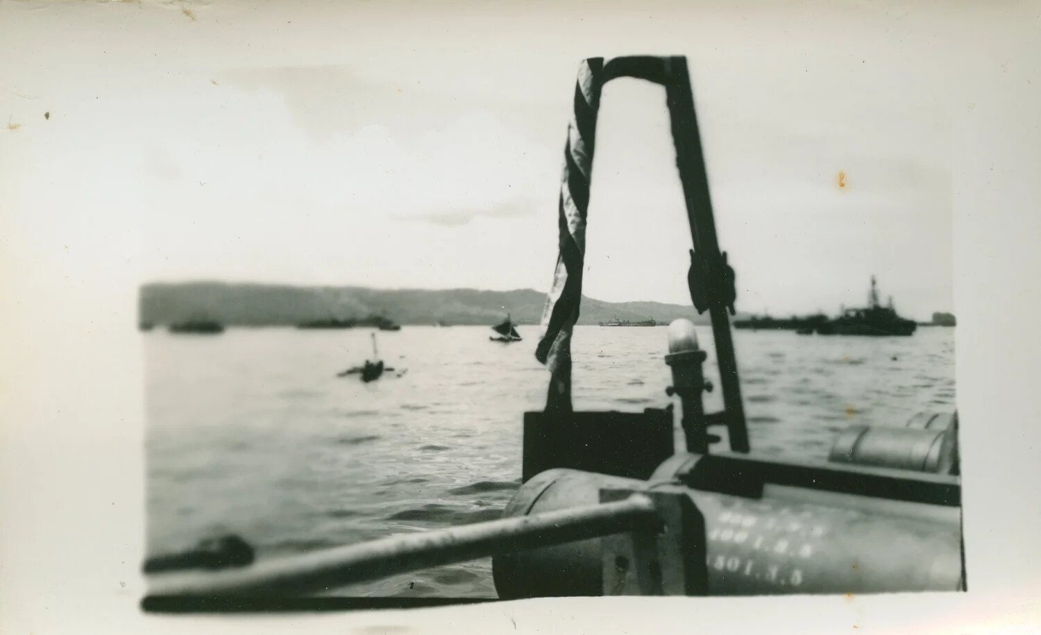 Filipino Bumboats Approaching a U.S. Navy Vessel, Leyte Gulf, Philippines (1944-1945)