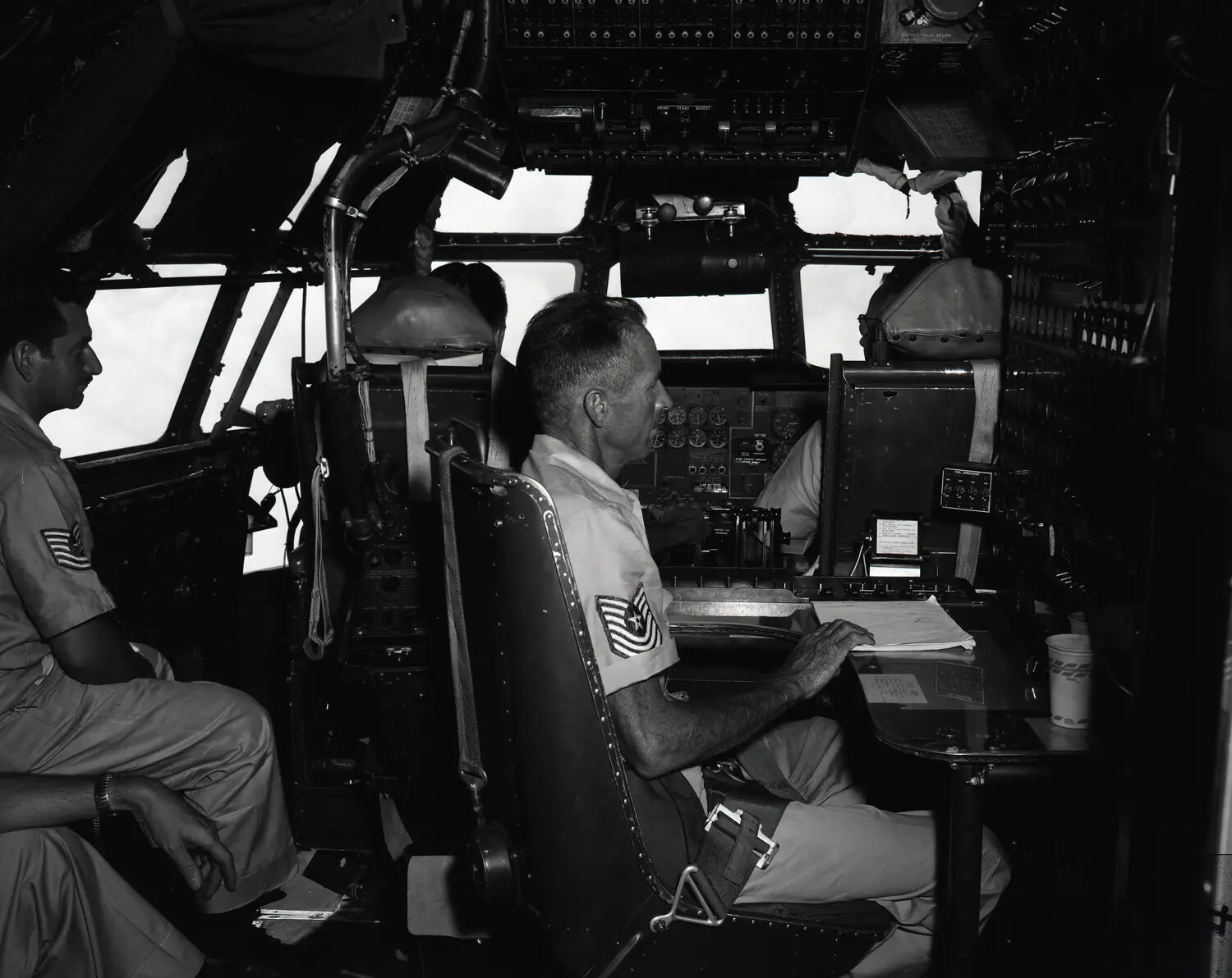 Flight Engineer's Station Aboard a California Air National Guard Boeing C-97 Stratofreighter
