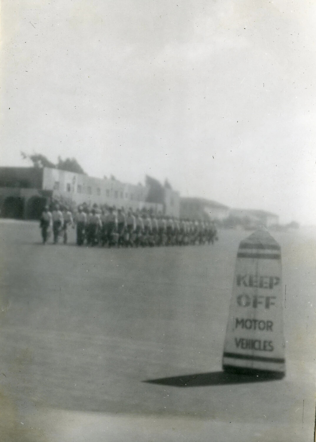 Marine Corps Drill Formation on Parade Ground, Likely Stateside Training Depot, 1945