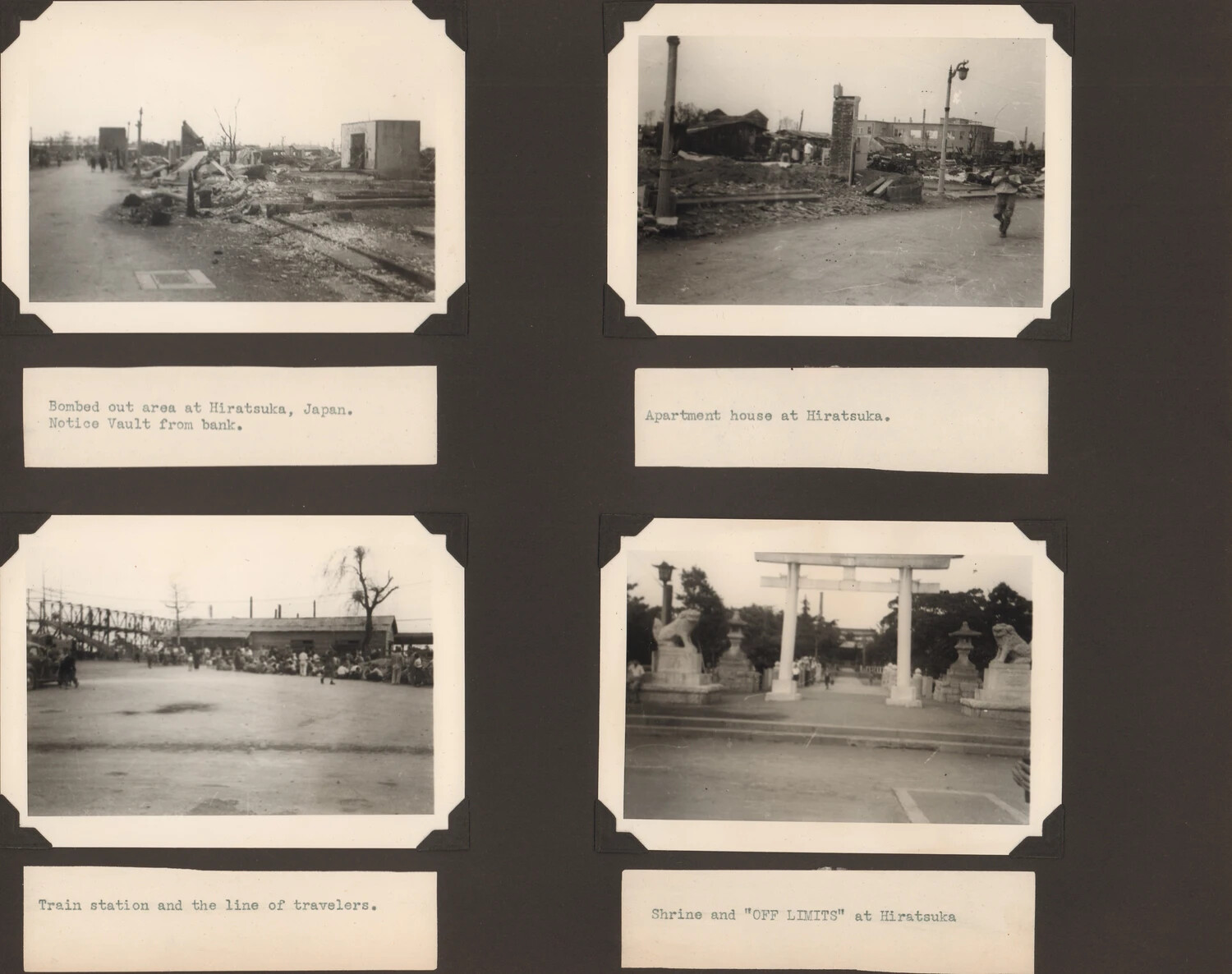 Album Page: Occupation-Era Photographs of Hiratsuka, Japan, WWII/Post-War