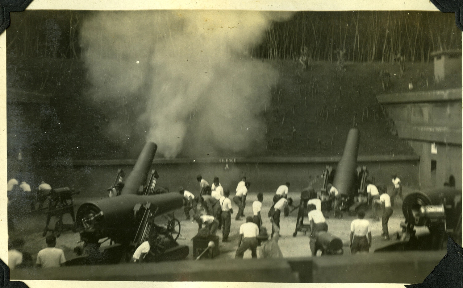 U.S. Army Coast Artillery Mortar Battery Firing Practice, Manila Bay Harbor Defenses