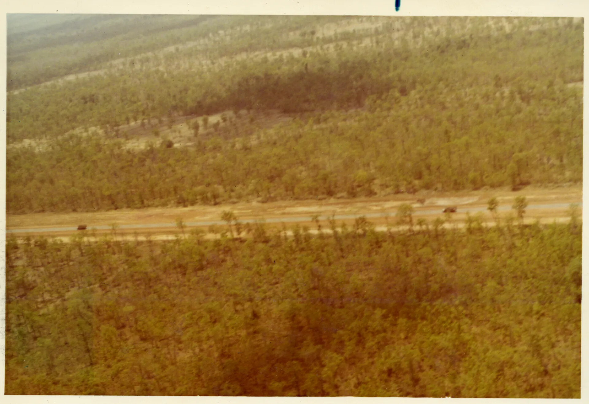 Aerial View of Road and Terrain, Vietnam, Vietnam War Era
