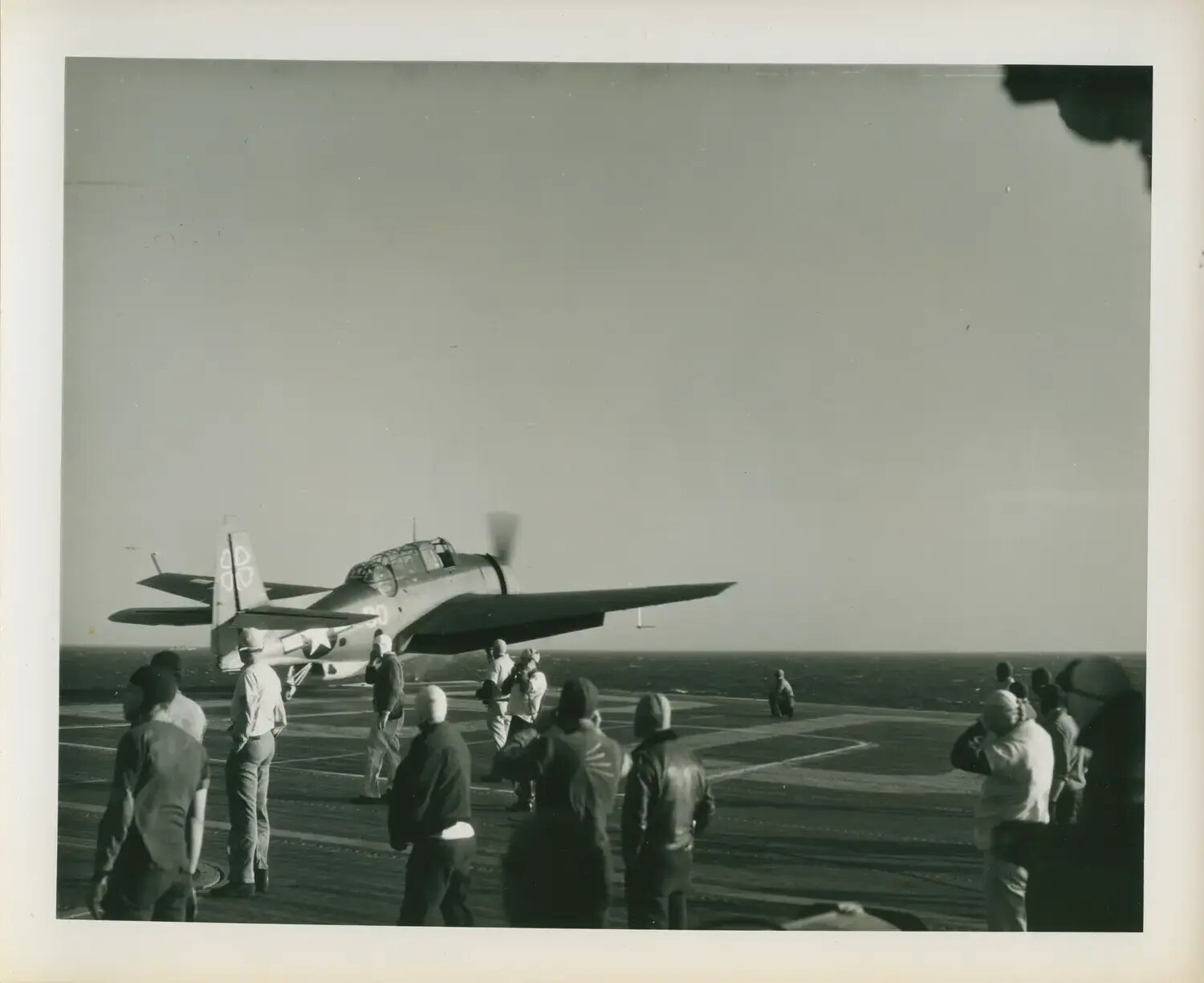 TBM/TBF Avenger Torpedo Bomber on Flight Deck, USS Petrof Bay (CVE-80)