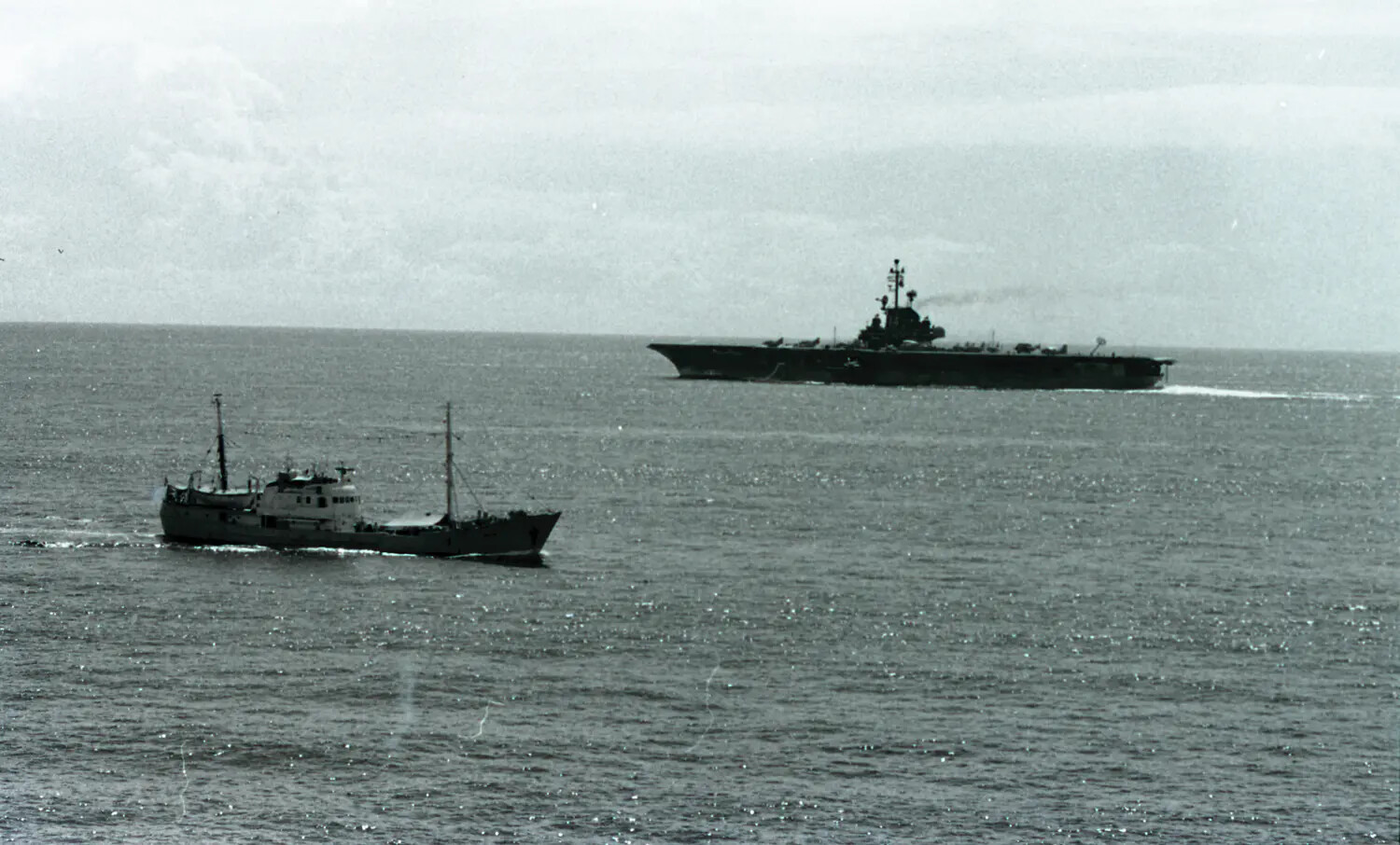 Soviet 'Ivan' Intelligence Trawler Shadowing USS Ticonderoga - Vietnam War Era