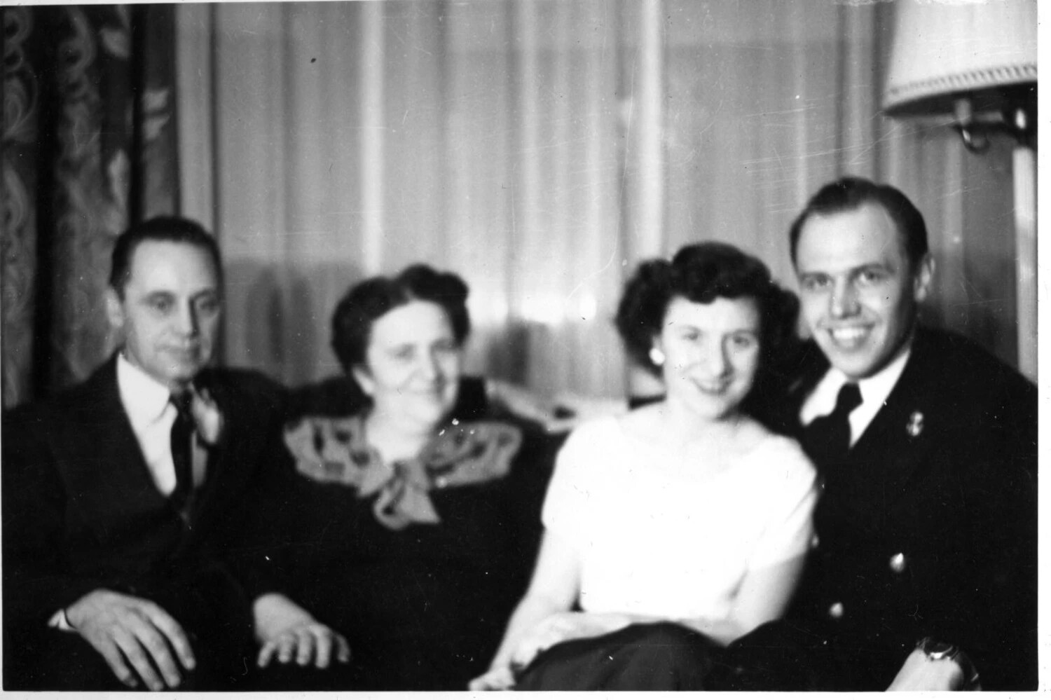 Family Portrait with Naval Officer, Likely Korean War Era