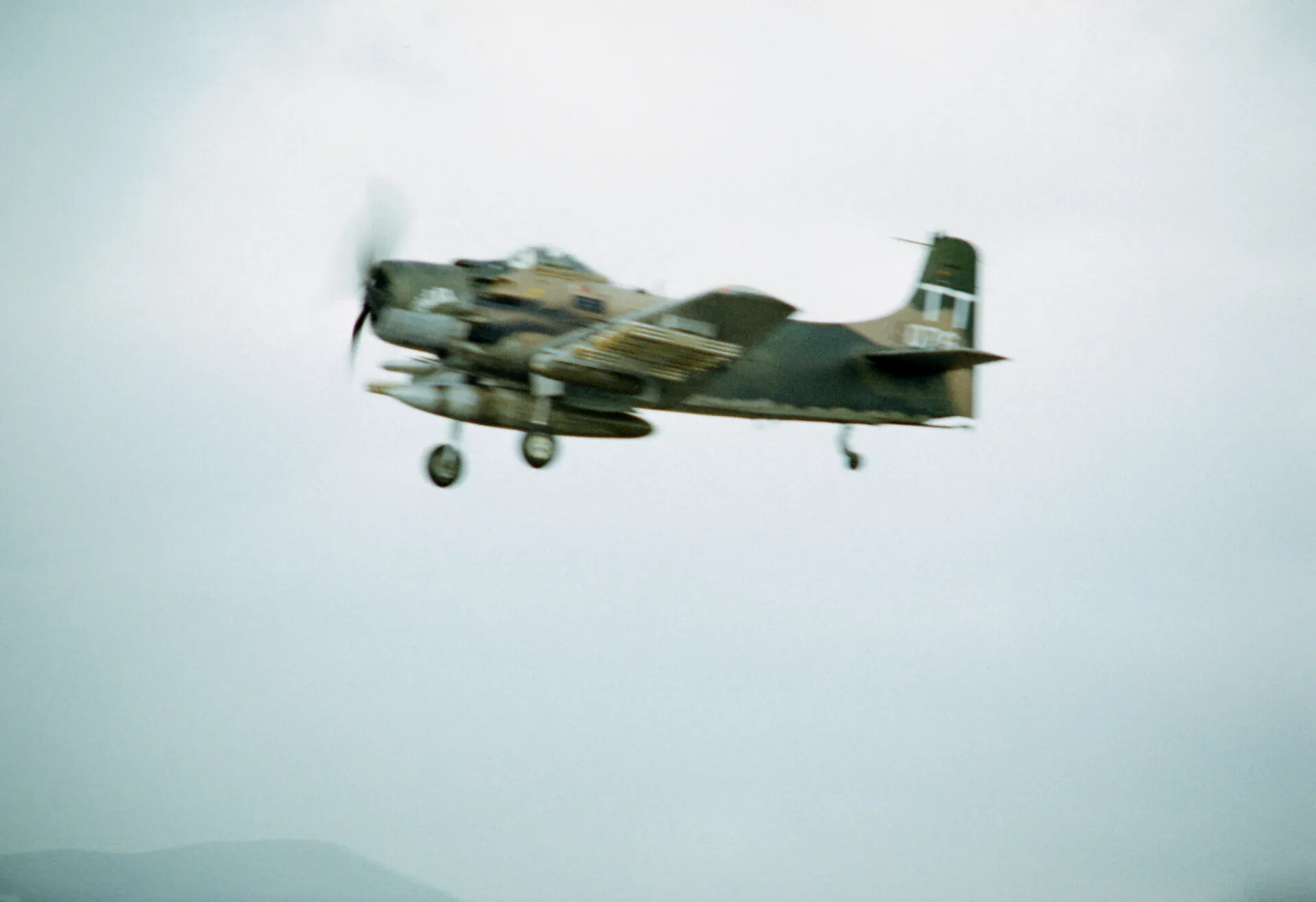 A-1 Skyraider on Landing Approach, South Vietnam, circa February 1970