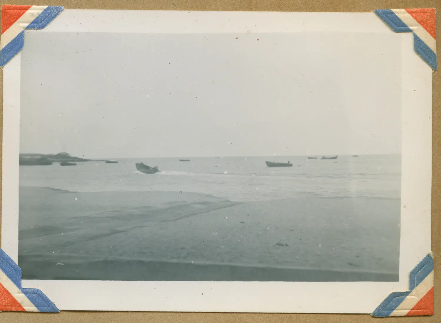 Landing Barges Offshore, Oahu, Hawaii, WWII Era