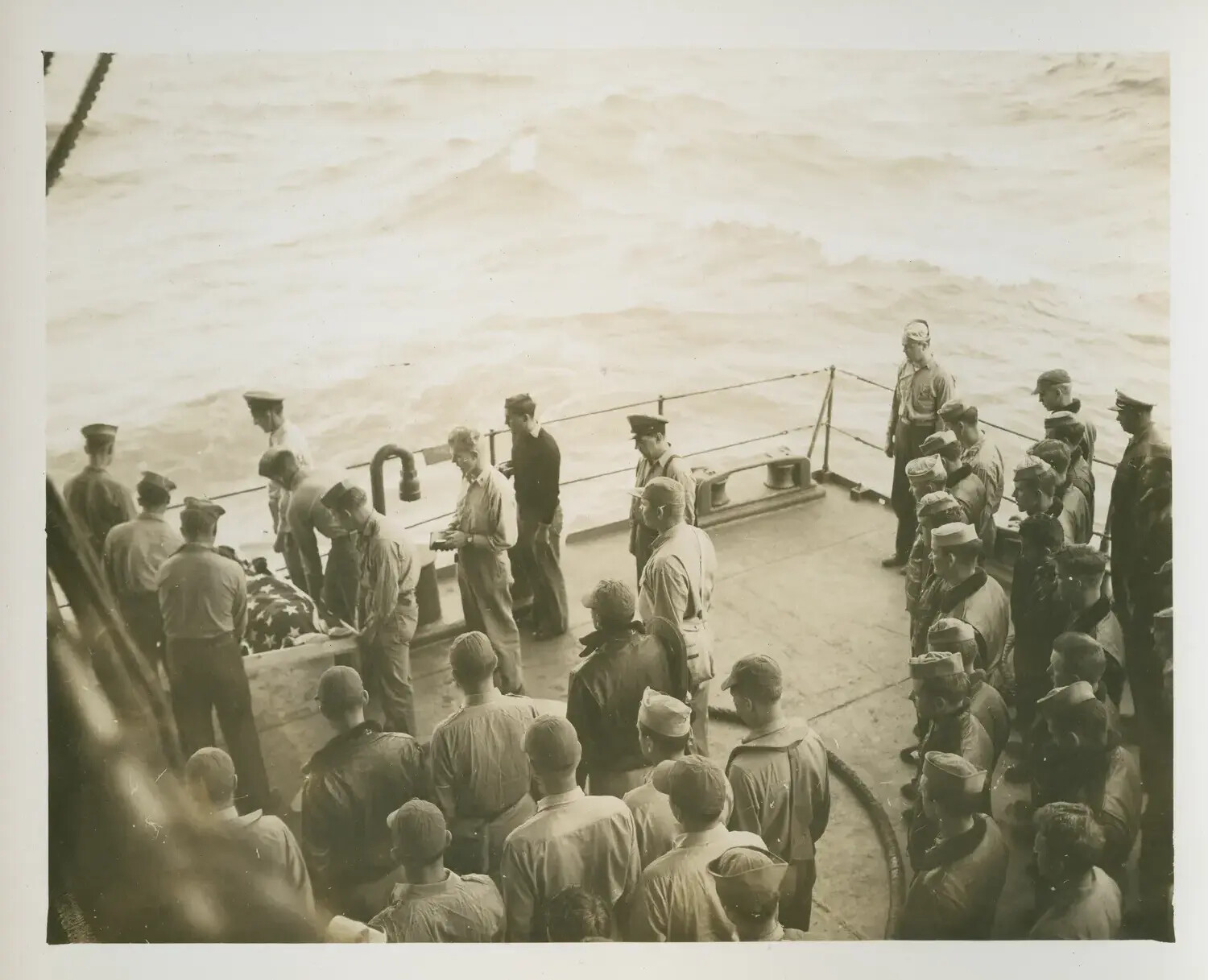 Burial at Sea Ceremony Aboard USS Petrof Bay (CVE-80), World War II