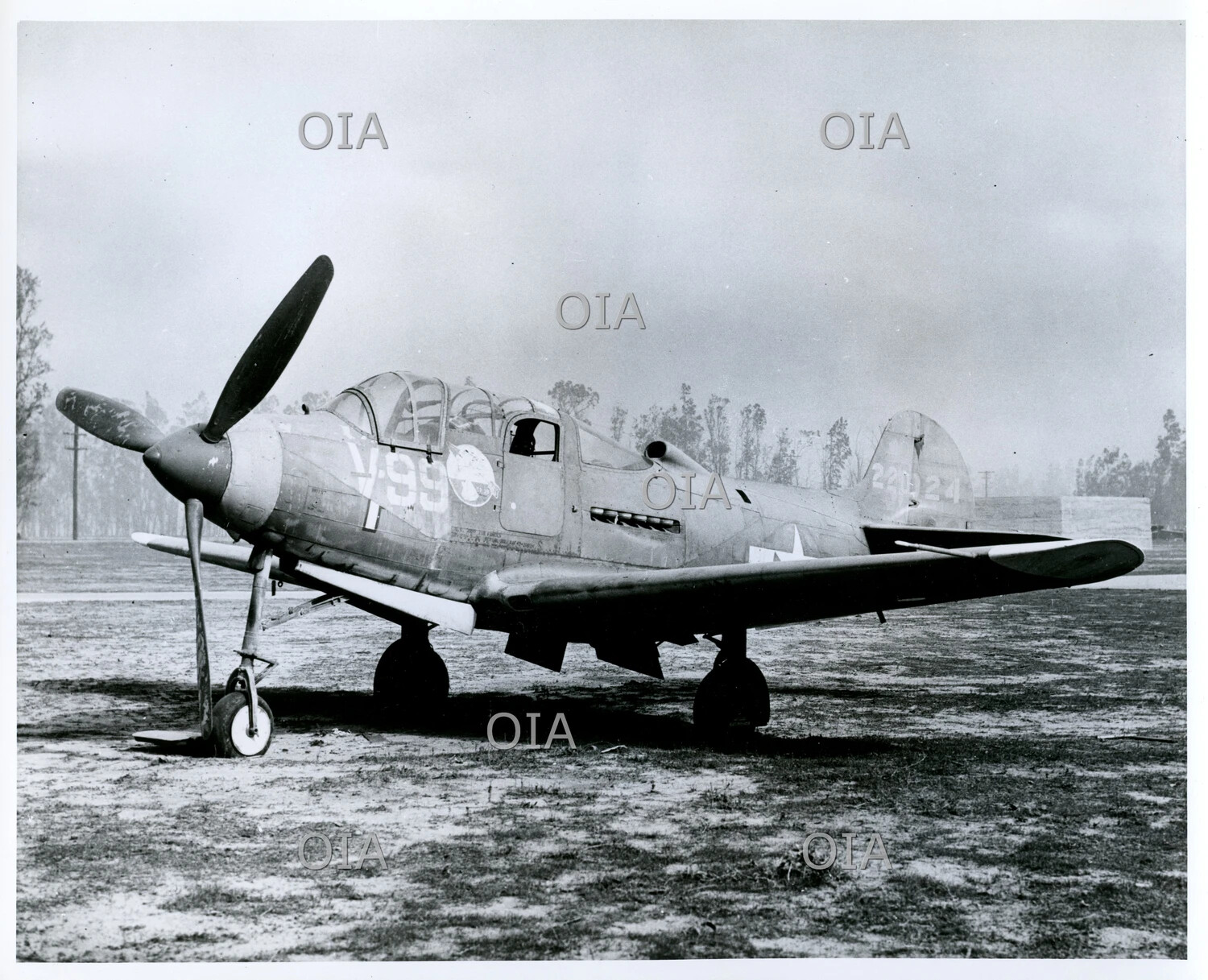 Bell Two-Seat Trainer (Airacobra/Kingcobra Family), Marked V-99 - Ground View