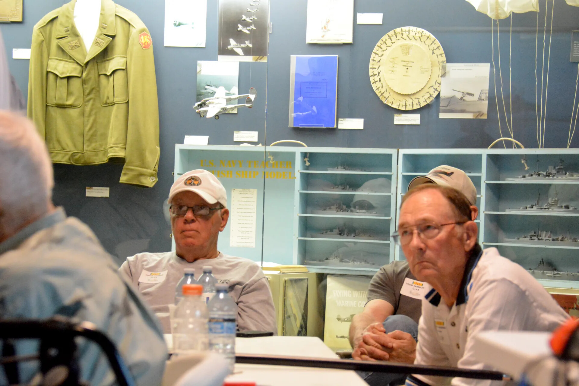 Reunion Attendees Before Naval Model and Uniform Display, Skyraider Association Meeting, 2 May 2015