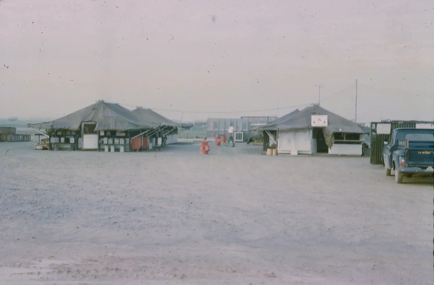 Base Support Structures and U.S. Air Force Truck, 3rd Tactical Fighter Wing, South Vietnam, 1965