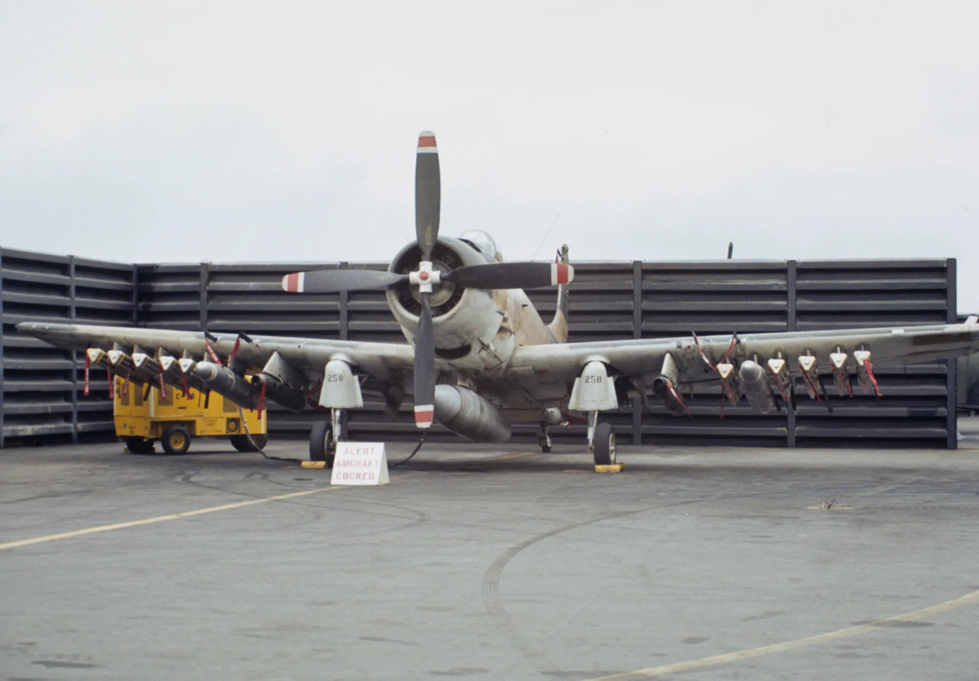 Douglas A-1 Skyraider on Ready Alert, Side Number 258, 'Alert Aircraft Cocked' Sign