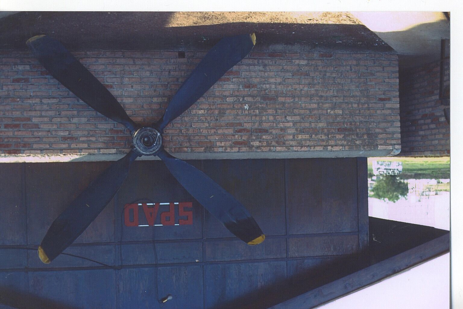 A-1 Skyraider Propeller Mounted as Squadron Display, 'SPAD' Signage