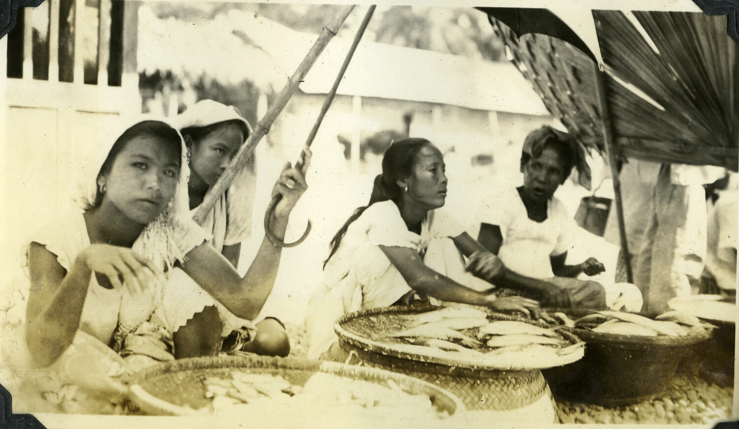 Fish Vendors at an Open-Air Market, Philippines, c. 1920s-1930s