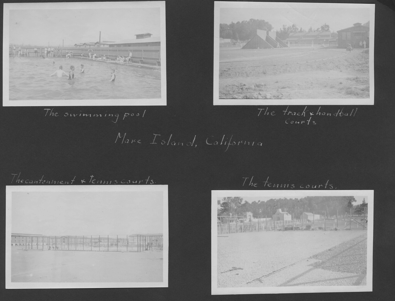 Mare Island, California Photo Album Page, 1917 -- Recreation Facilities