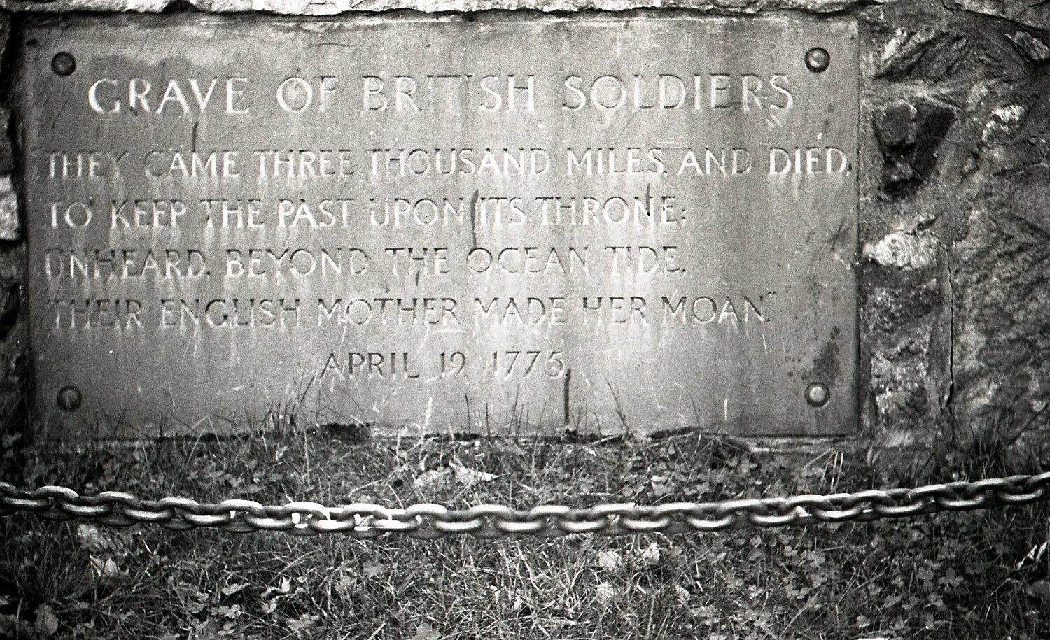 Grave of British Soldiers Memorial Plaque, Old North Bridge, Concord, Massachusetts