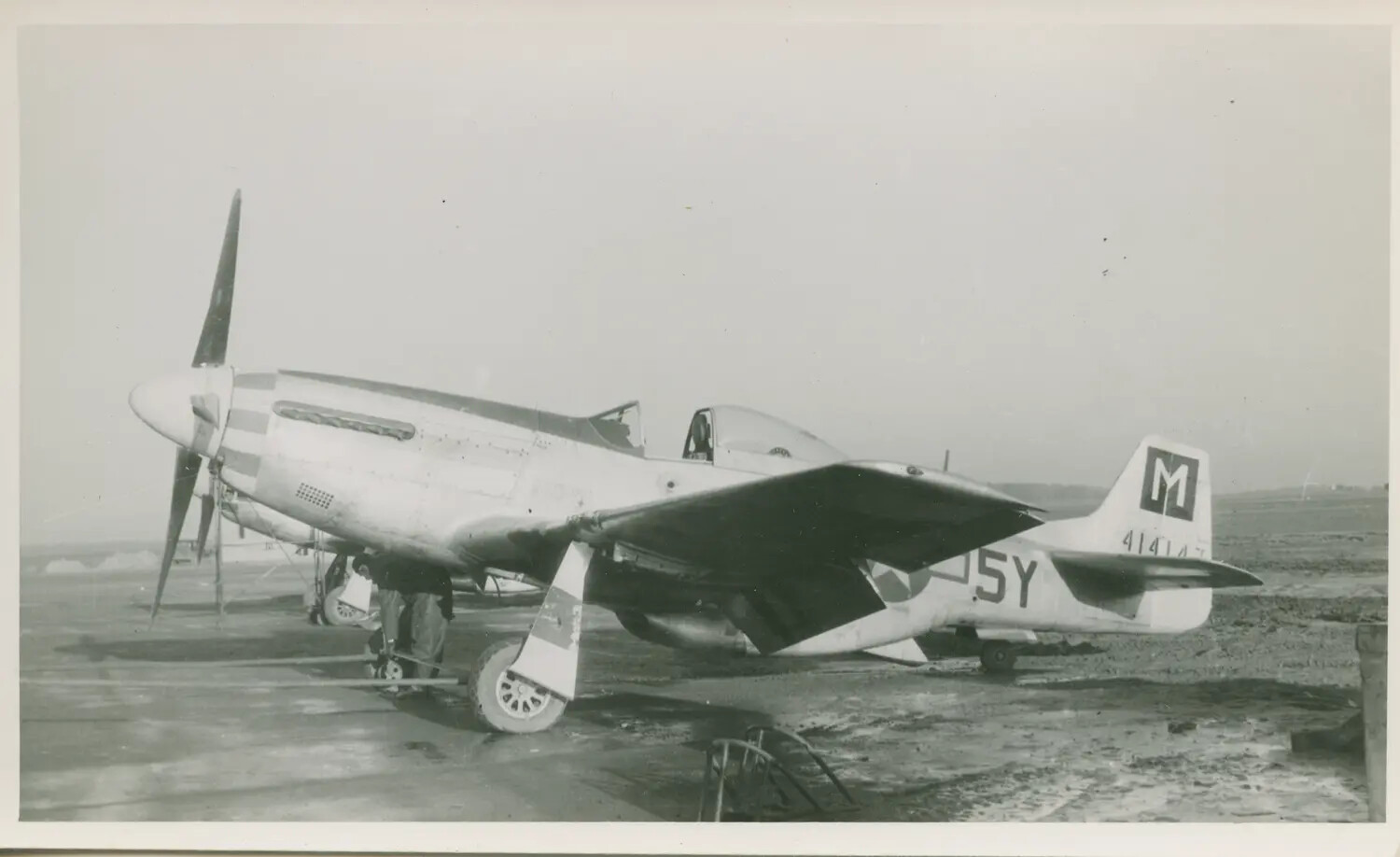 North American P-51 Mustang Fighter on Airfield Hardstand, England, 1944-45