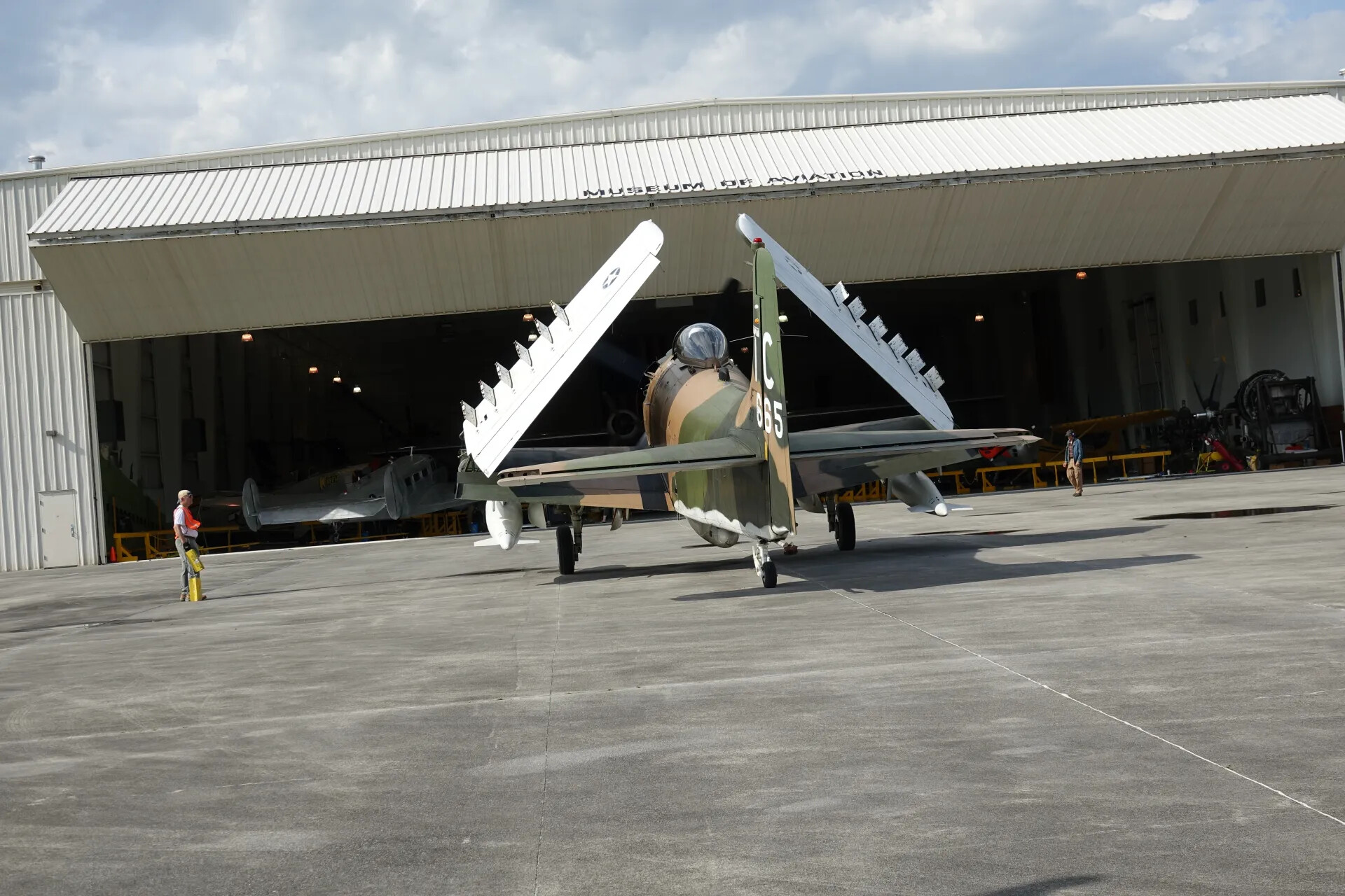 Restored A-1 Skyraider '665' with Wings Folded, Museum of Aviation Event