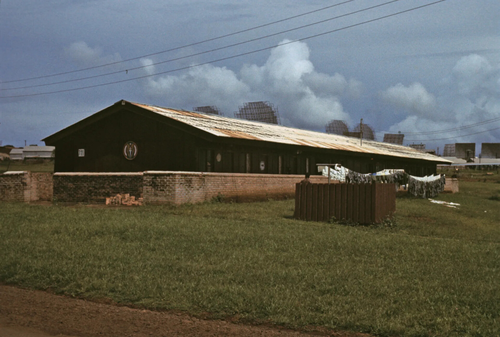 Barracks Building 721 with Unit Emblem, Don Engebretsen Slide Collection
