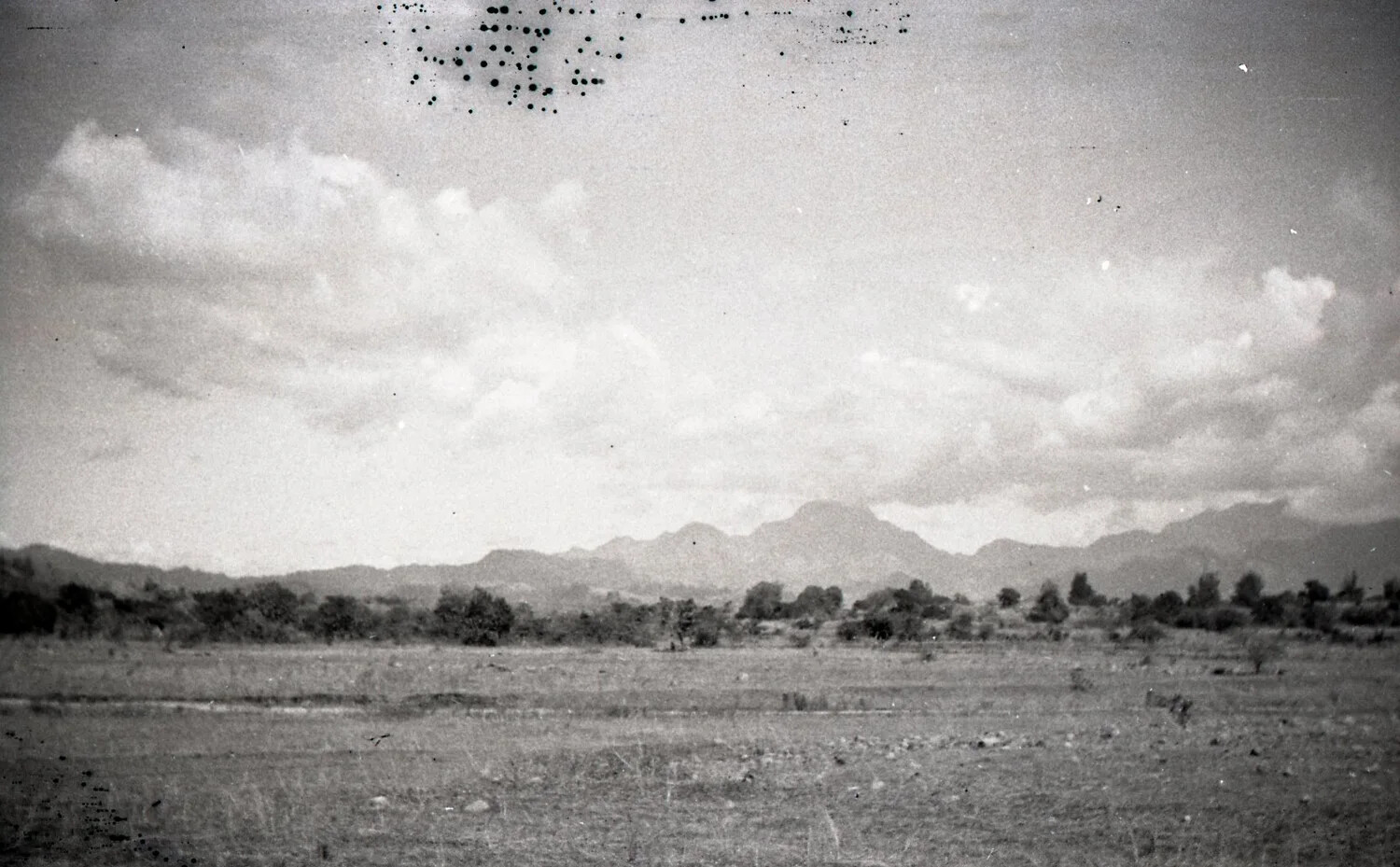 Rural Luzon Countryside with Mountain Range, Philippines, WWII Era