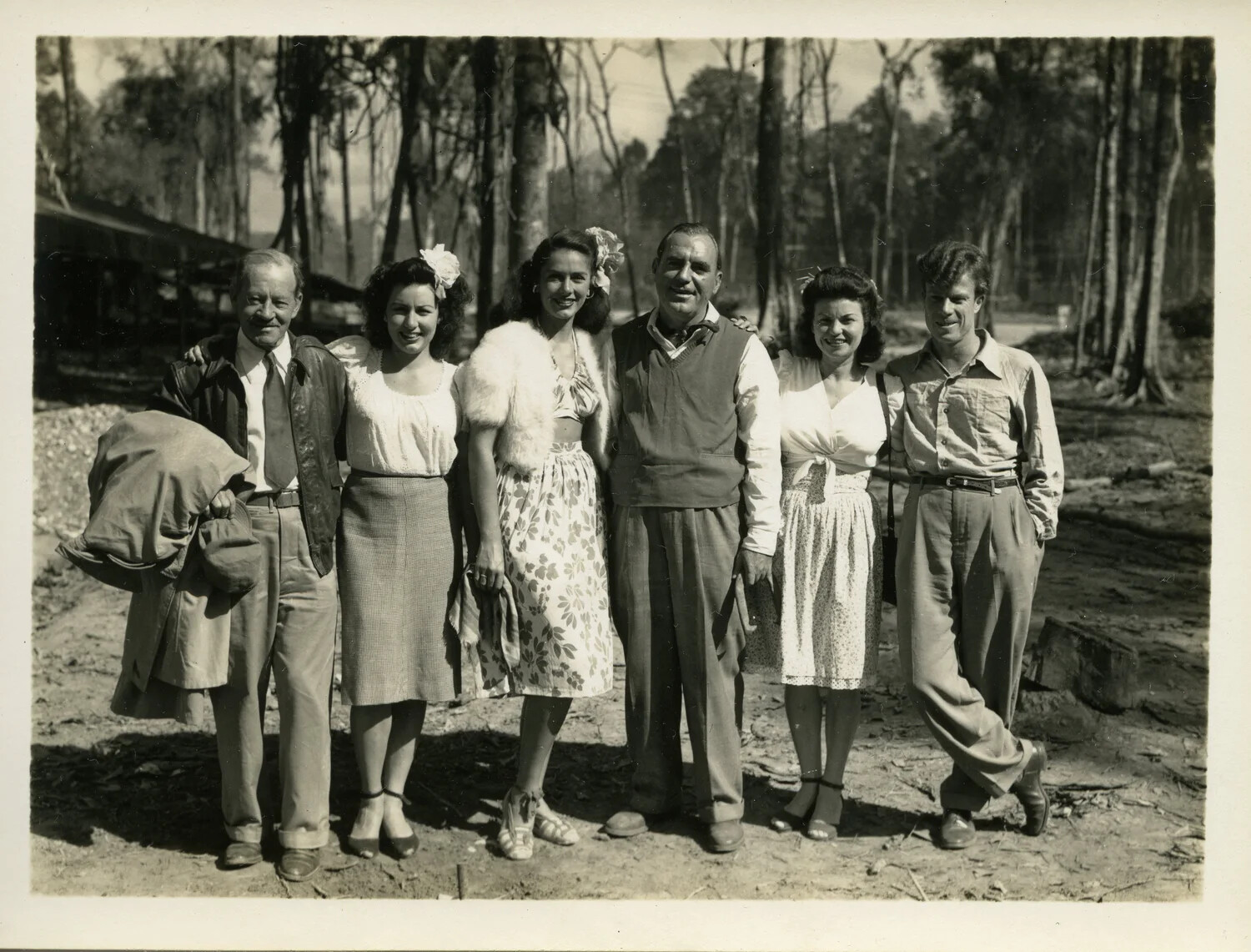 Group Portrait of Servicemen and Women Visitors Near Myitkyina, Burma, WWII CBI Theater