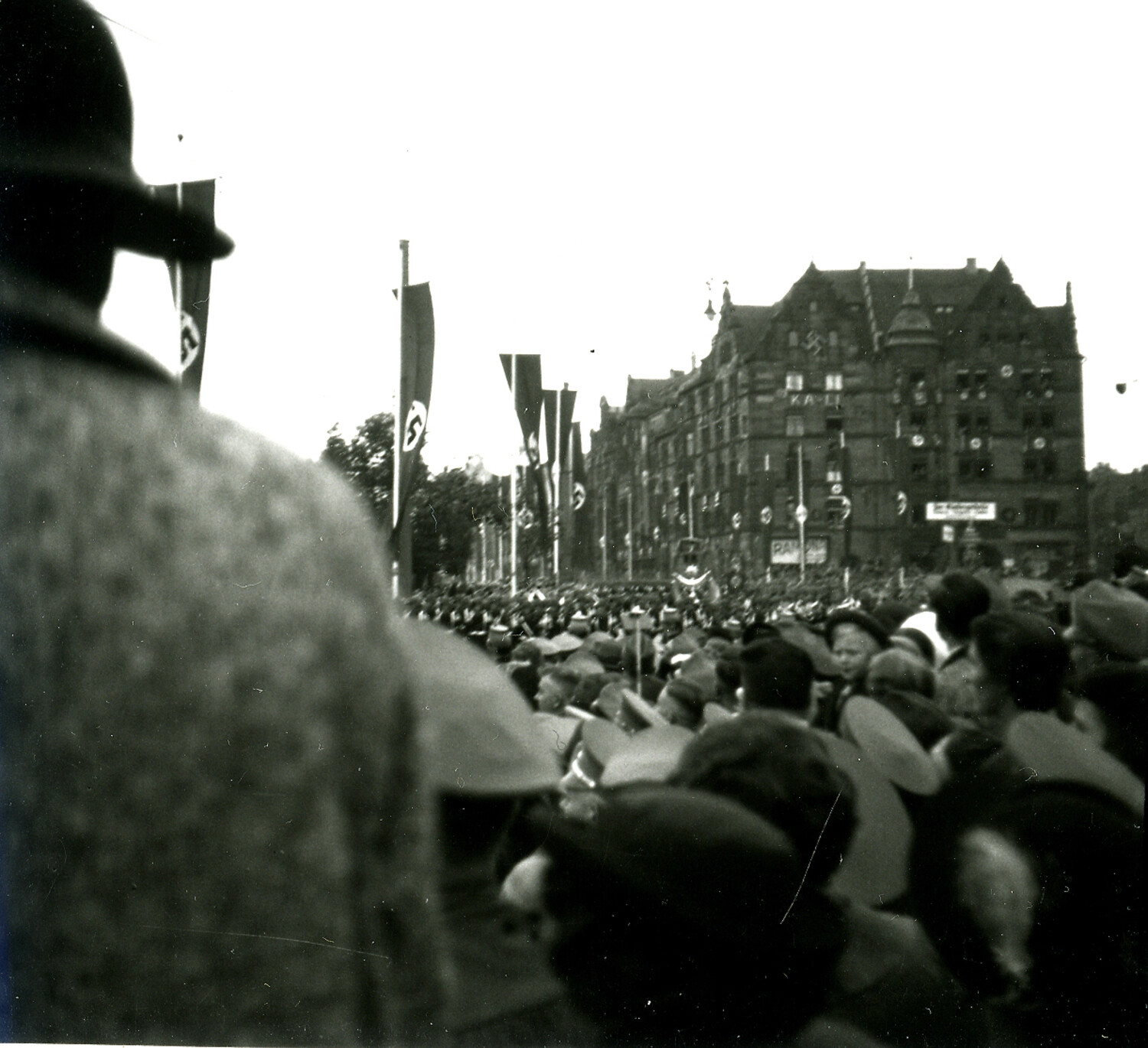 Street Crowd and Swastika Banners During a Nazi Party Rally, Nuremberg, Germany, 1930s
