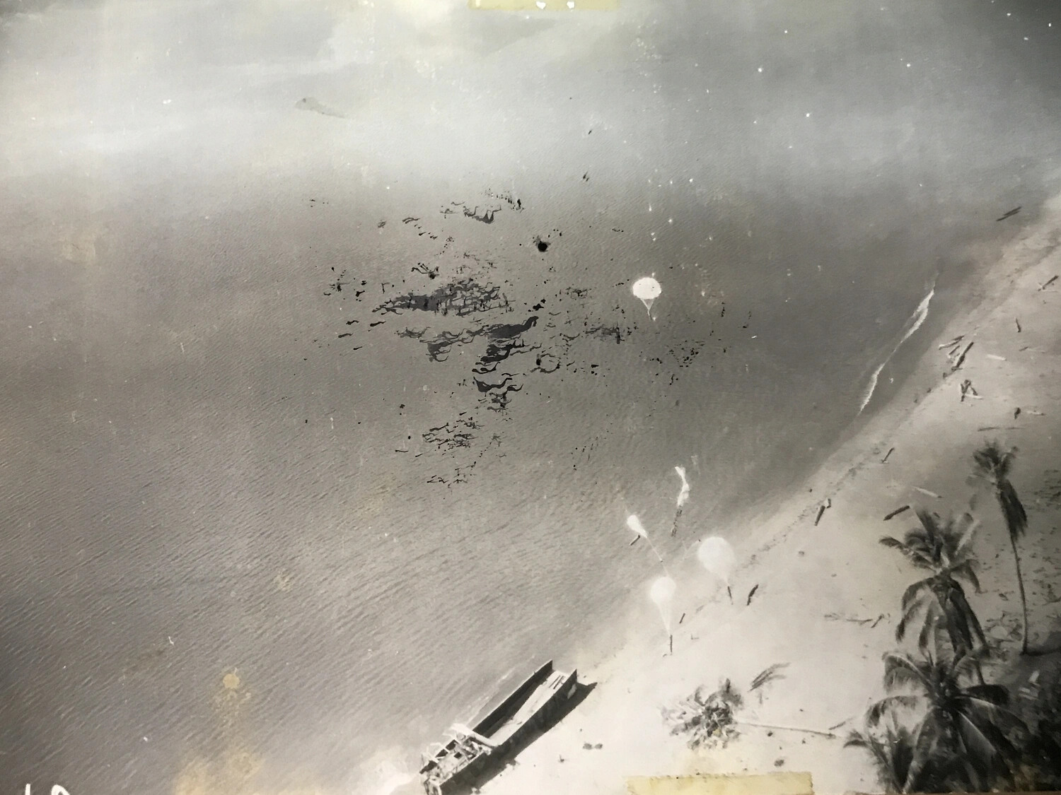Parafrag Bombing Attack on Beach Installation and Grounded Vessel, Pacific Theater