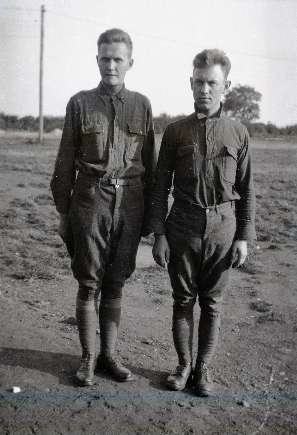 Two American Servicemen in Field Uniform, World War I, France