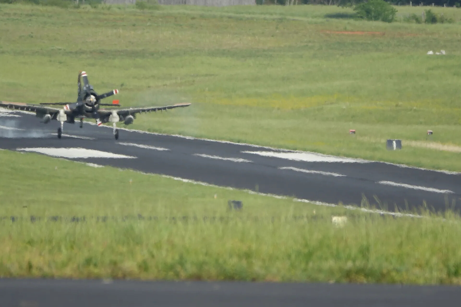 A-1 Skyraider Landing at Reunion Airshow, May 2019