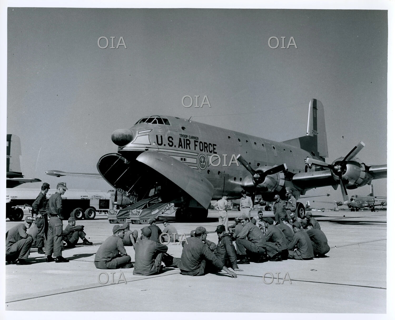 USAF C-124 Globemaster II Troop Carrier with Assembled Airmen