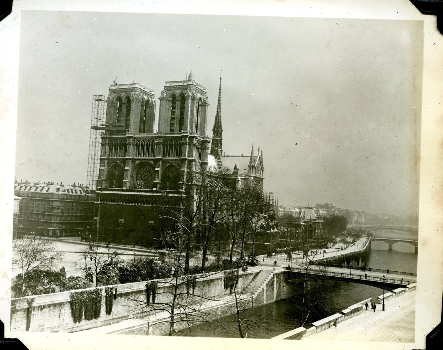Notre-Dame Cathedral, Paris, Viewed from the Seine — Signal Corps Album Photograph