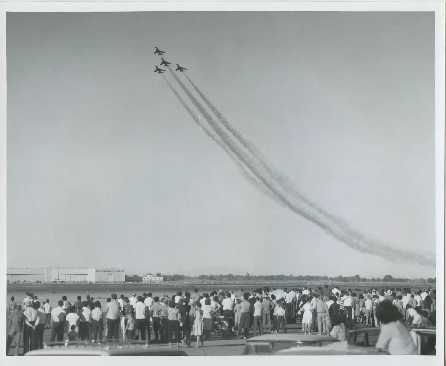 Thunderbirds Diamond Formation Climbing Past North American Aviation Facility