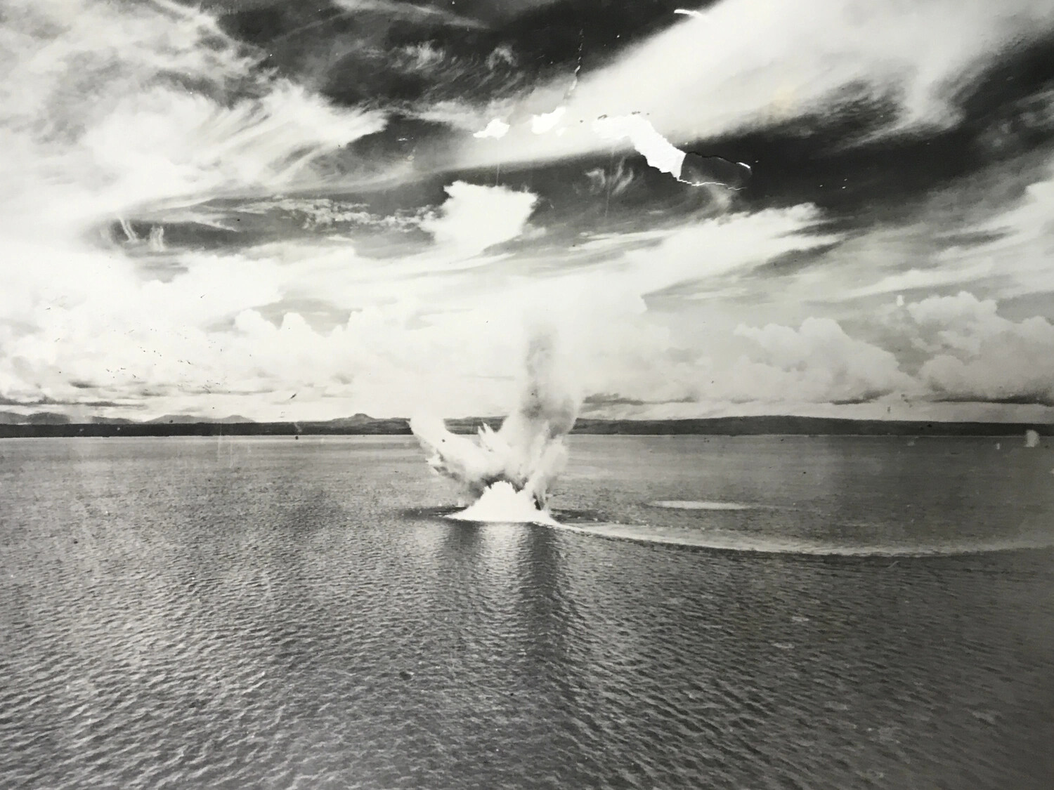 Bomb Splash in Coastal Waters, Southwest Pacific Theater