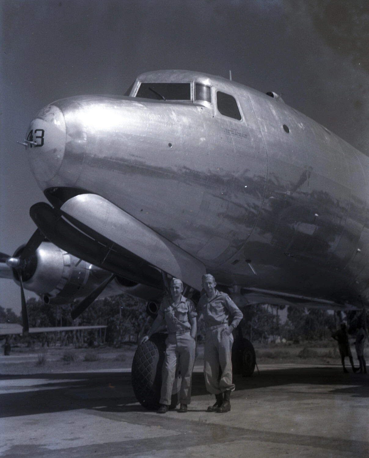 Curtiss C-46 Commando Transport Aircraft with USAAF Airmen, CBI Theater, WWII