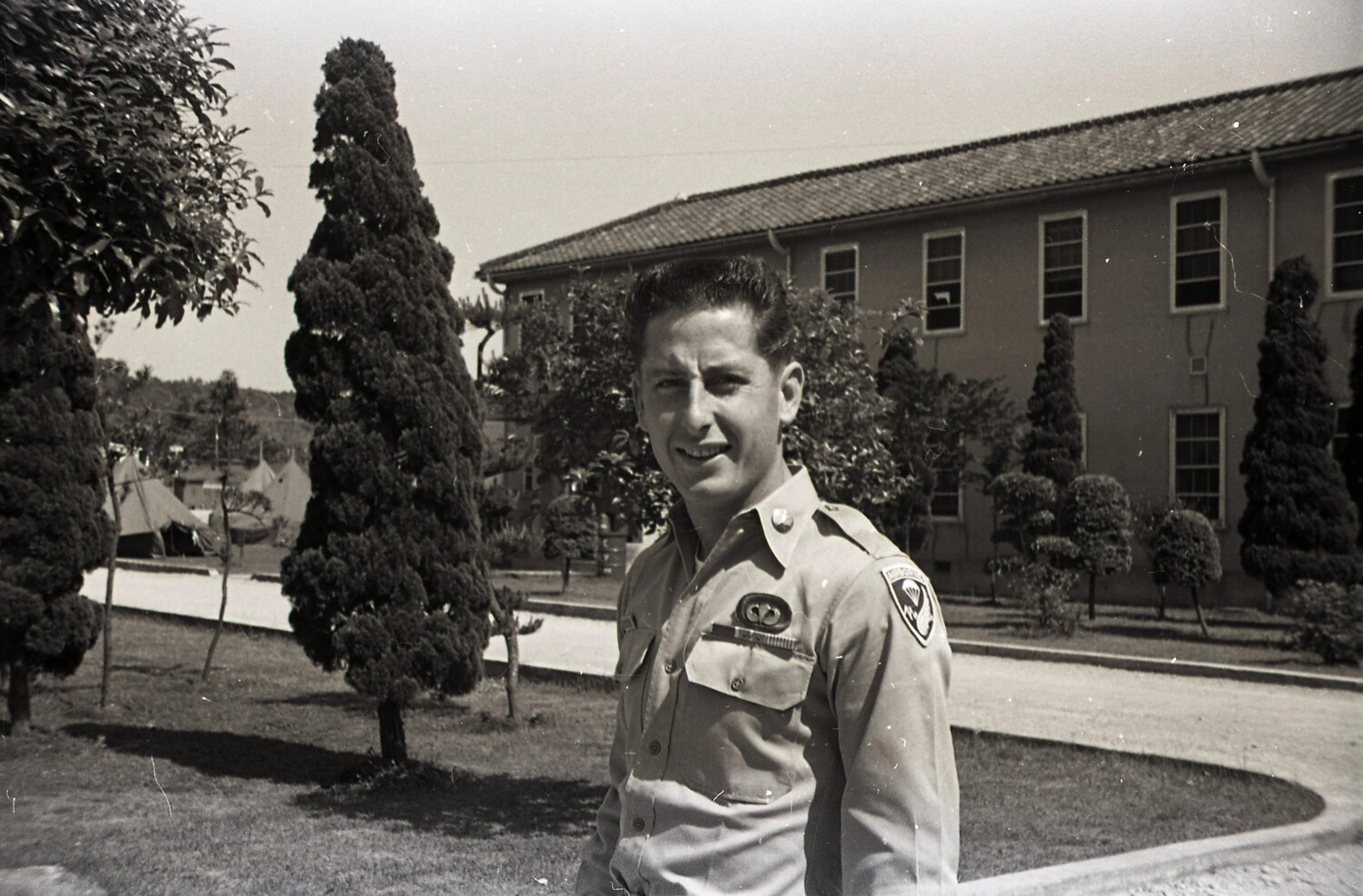 Portrait of 187th Airborne Regimental Combat Team Paratrooper at Garrison Barracks