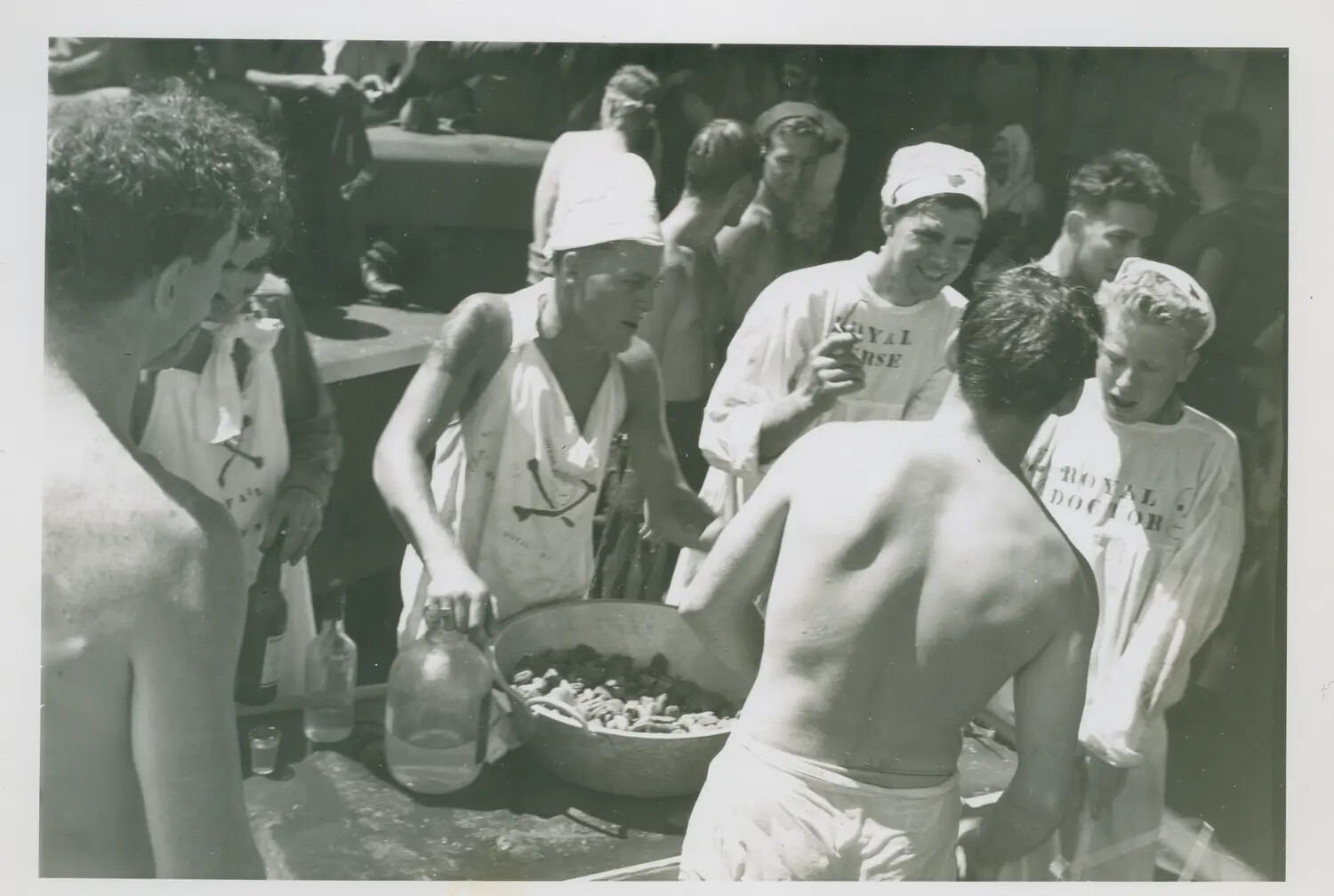 'Crossing the Line' Equator Initiation Ceremony Aboard USS Petrof Bay (CVE-80), WWII