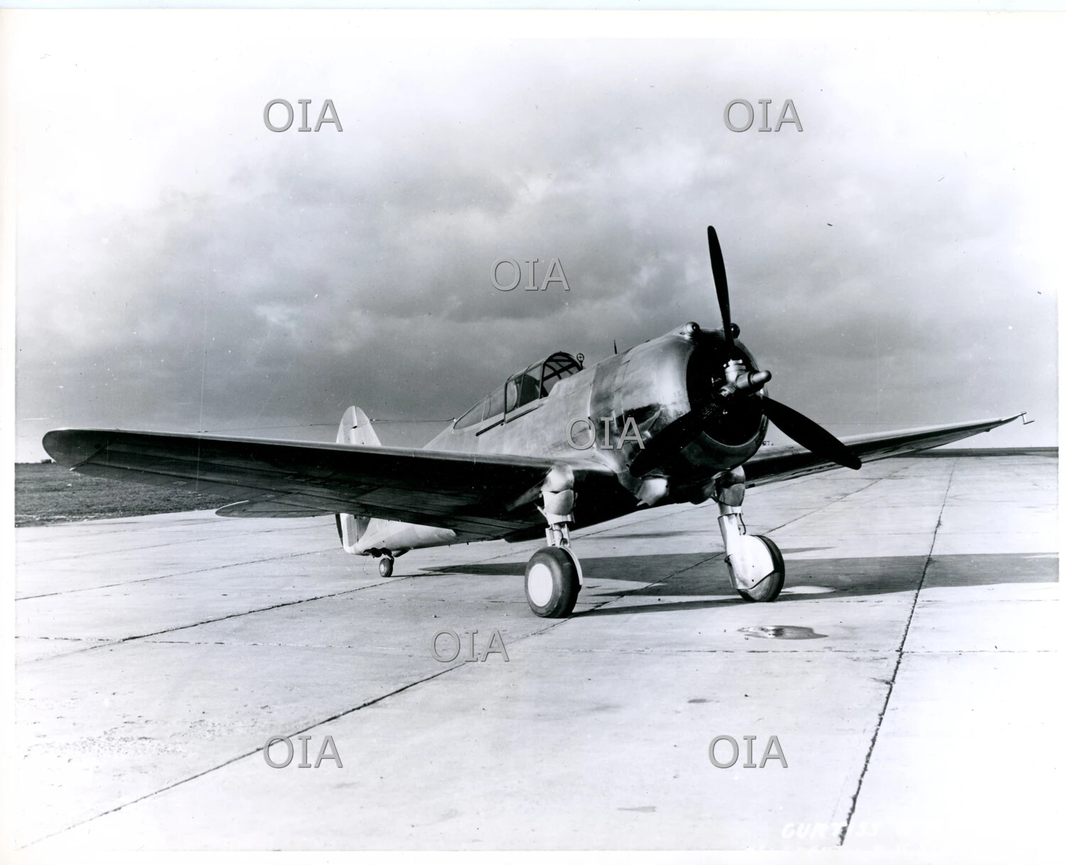 Curtiss P-36 Hawk Fighter Aircraft, Official Ramp Photograph