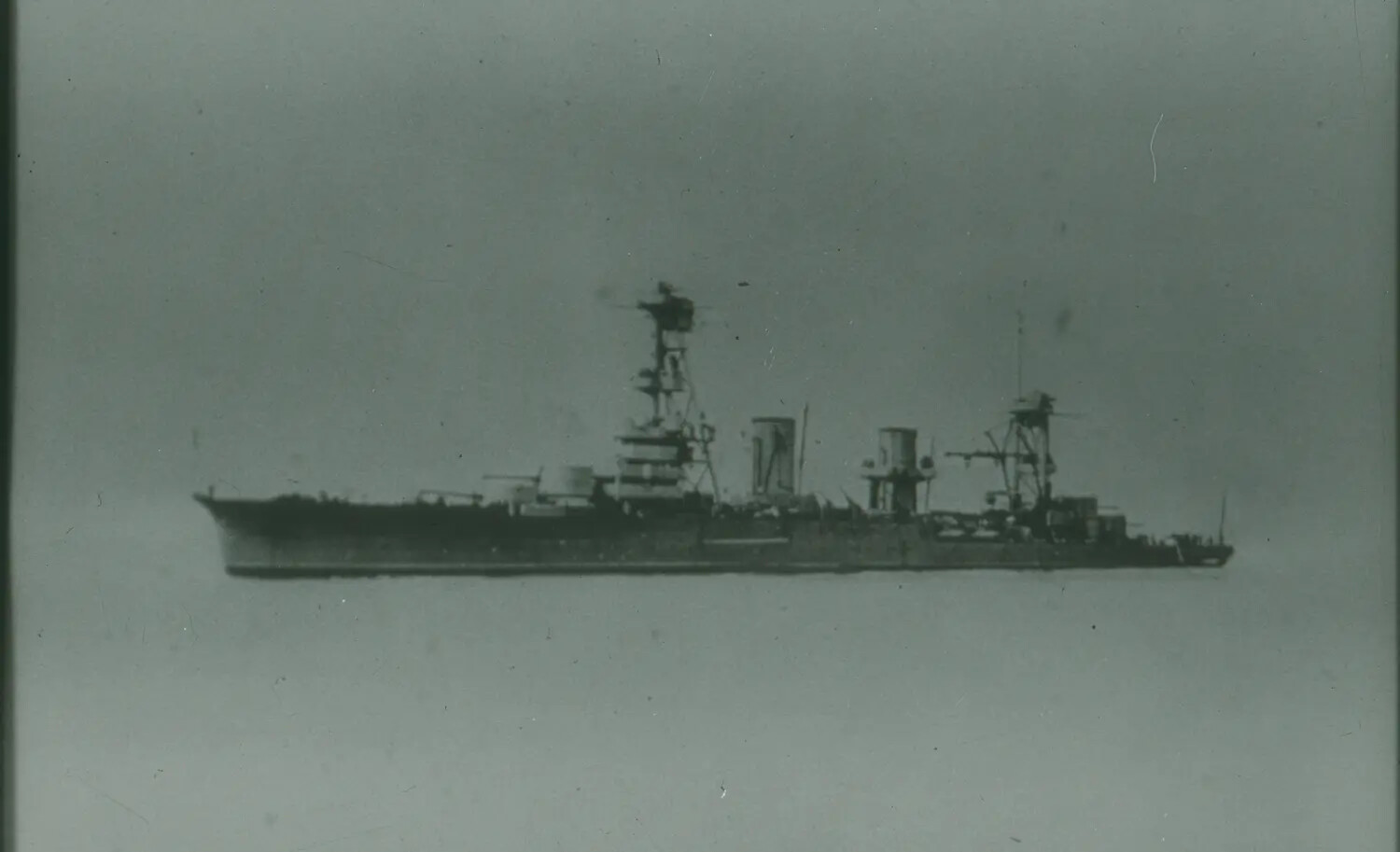Profile View of Unidentified Light Cruiser, WWII-Era 35mm Negative