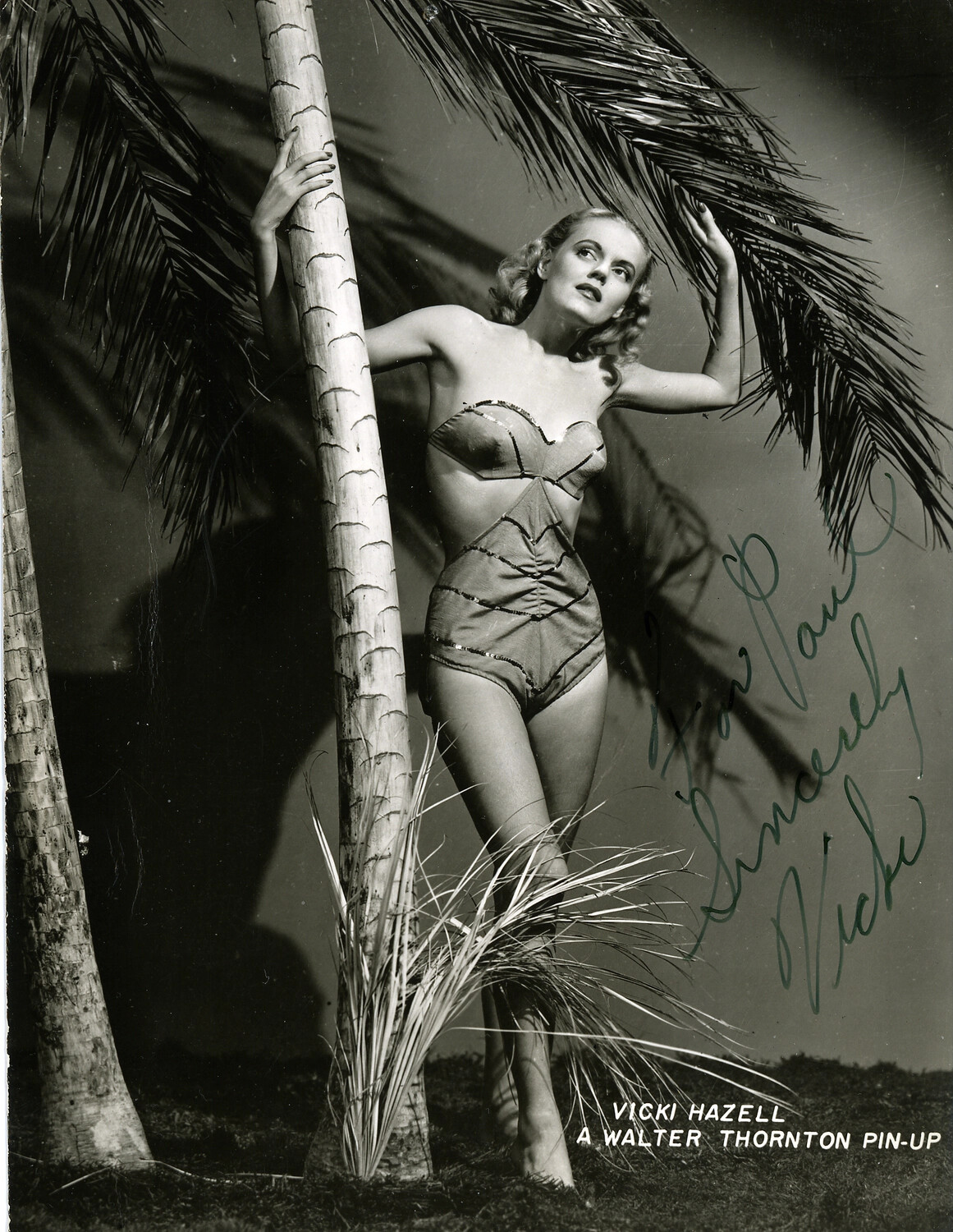 Studio Pinup Photograph of Vicki Hazell, 'A Walter Thornton Pin-Up' (Walter Thornton Model Agency)