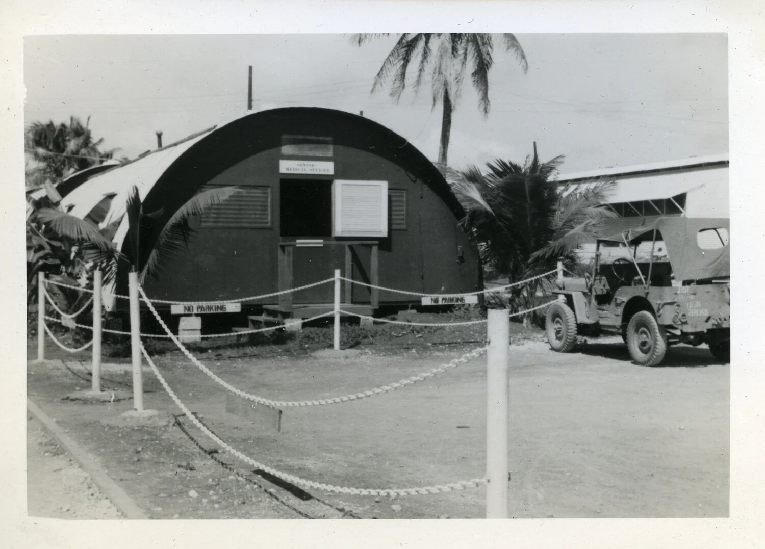 Senior Medical Officer's Quonset Hut Office with Jeep, NAS Agana, Guam