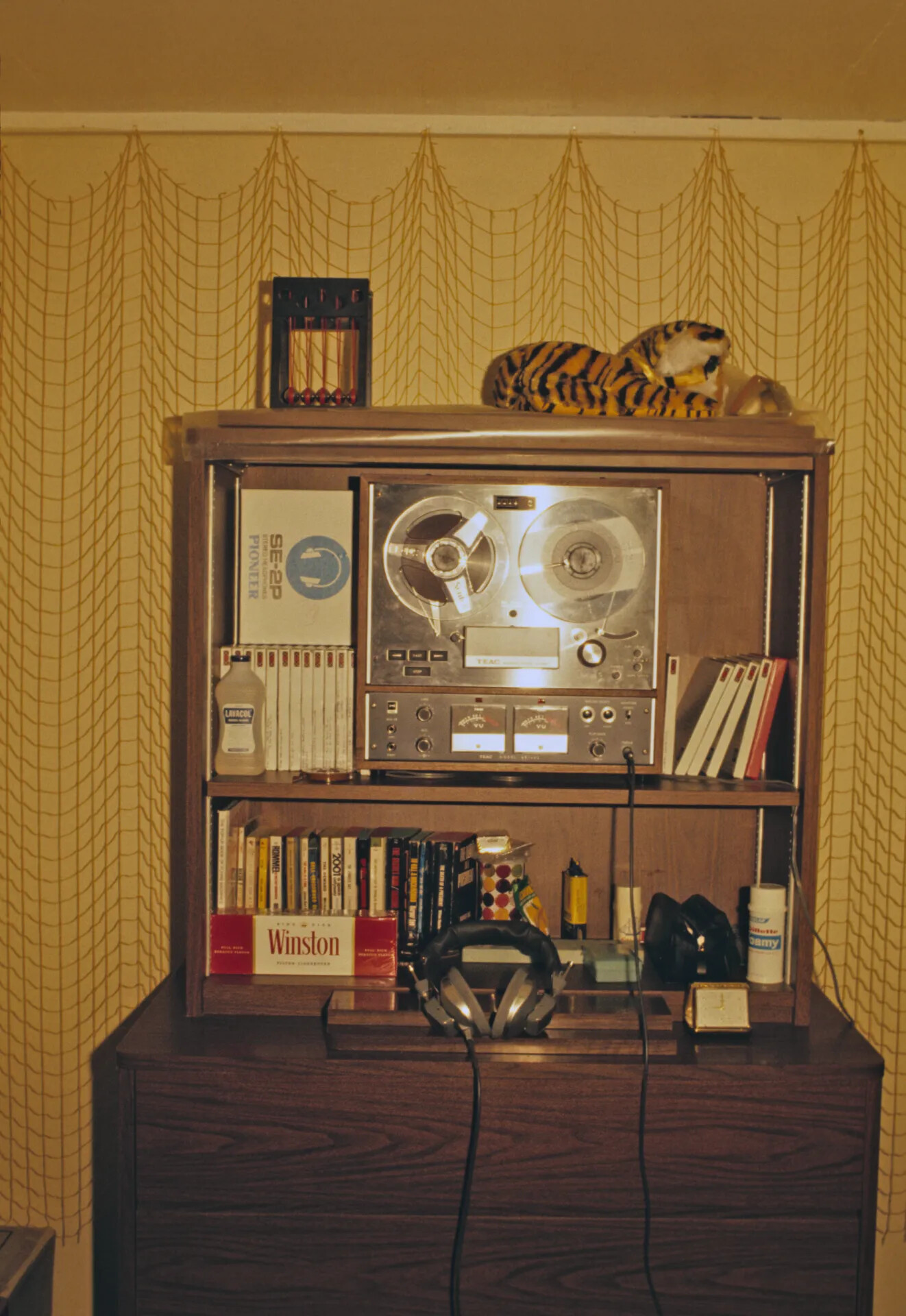 Personal Quarters Shelf with Reel-to-Reel Tape Deck and Personal Effects, Don Engebretsen Collection, Vietnam War Era