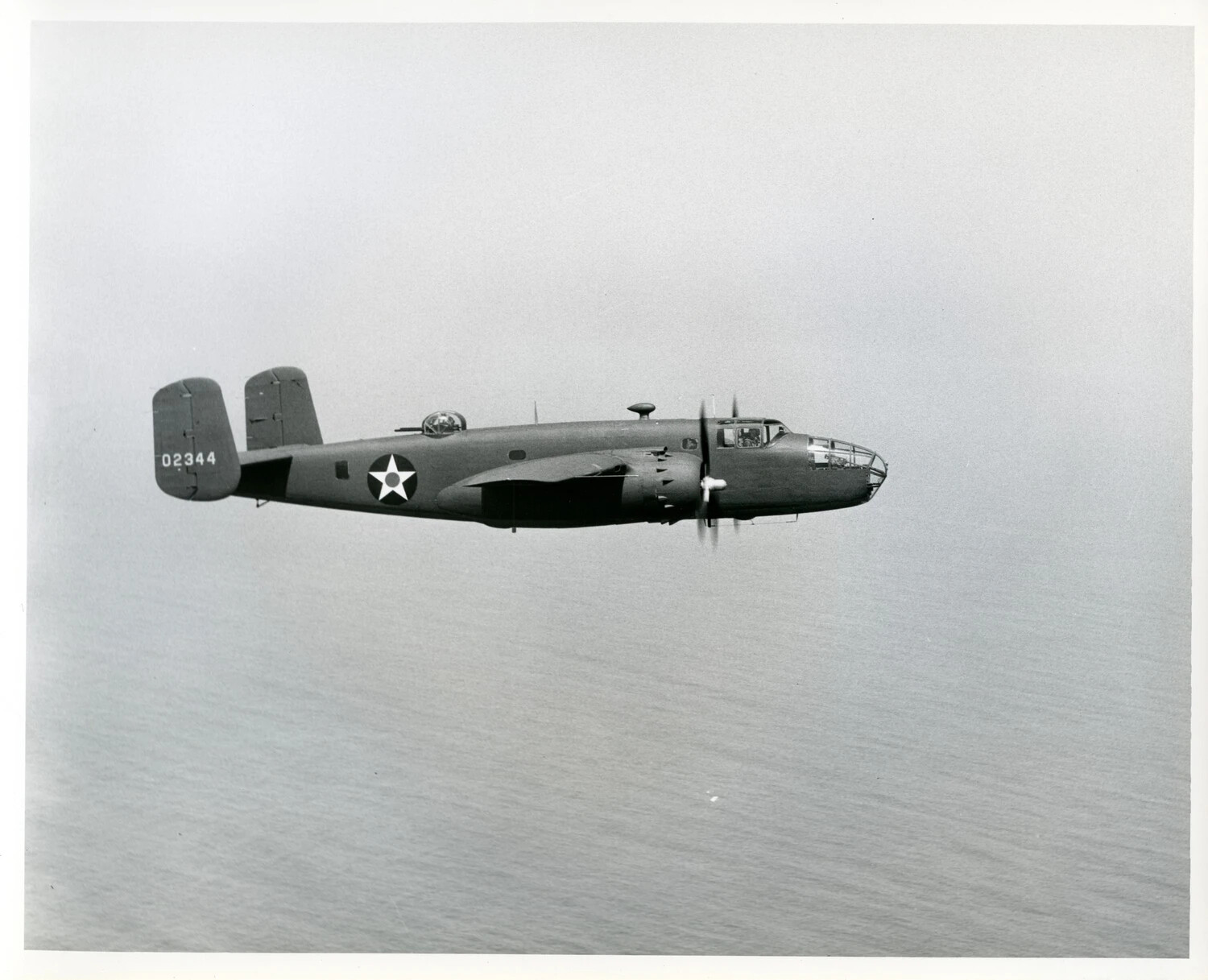 North American B-25 Mitchell Medium Bomber in Flight Over Water