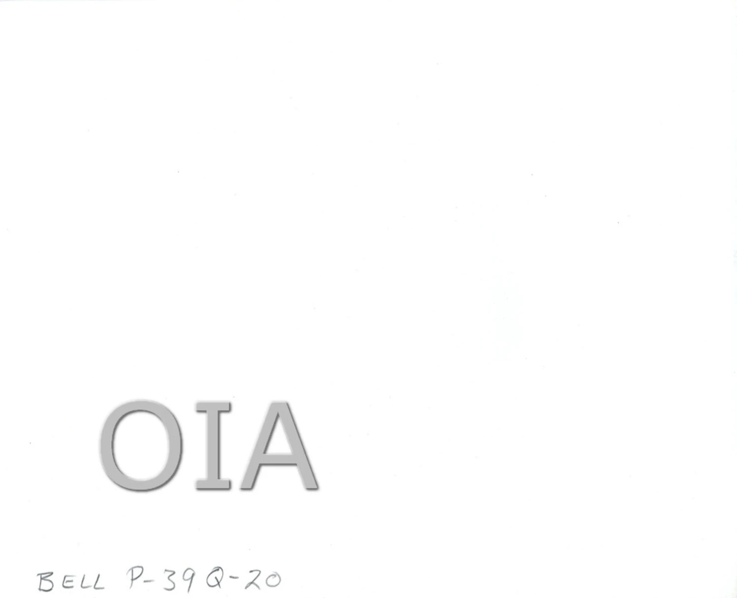 Caption Card / Photograph Verso for Bell P-39Q-20 Airacobra (Image Content Not Present)