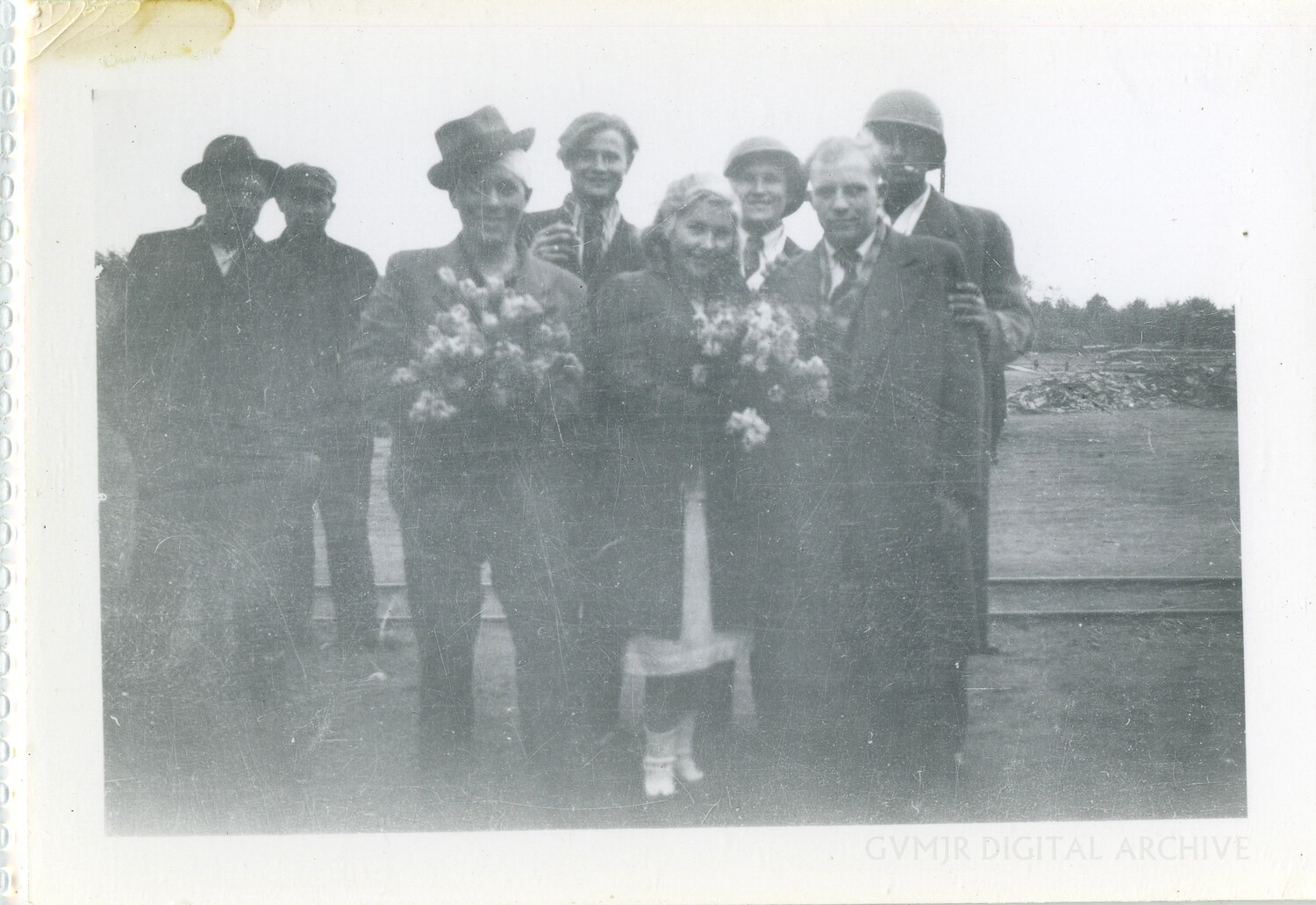 Wedding Party with American Soldiers in Attendance, European Theater, WWII Era