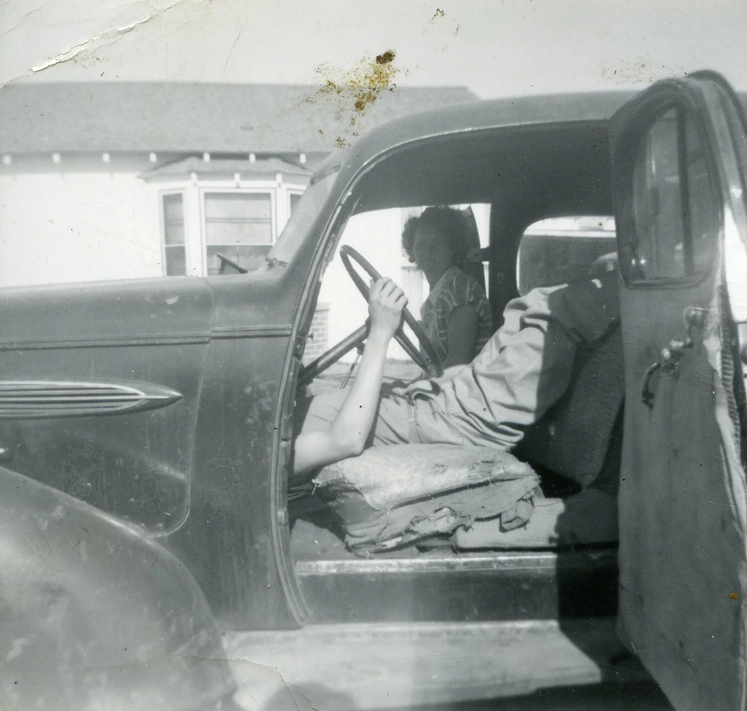 Informal Snapshot of Two Women in Automobile, Home-Front Photograph, VMF-214 Album, 1945