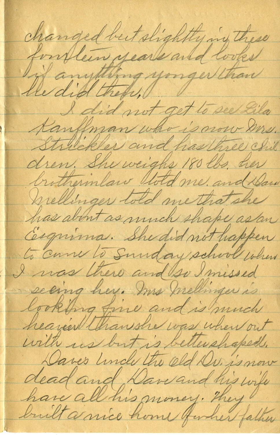 Handwritten Letter Page from J. A. Wagener, July 20, 1905 (Wagener Family Correspondence)